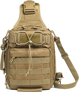 J.CARP Tactical EDC Sling Bag Pack, Military Rover Shoulder Molle Backpack, with USA Flag Patch