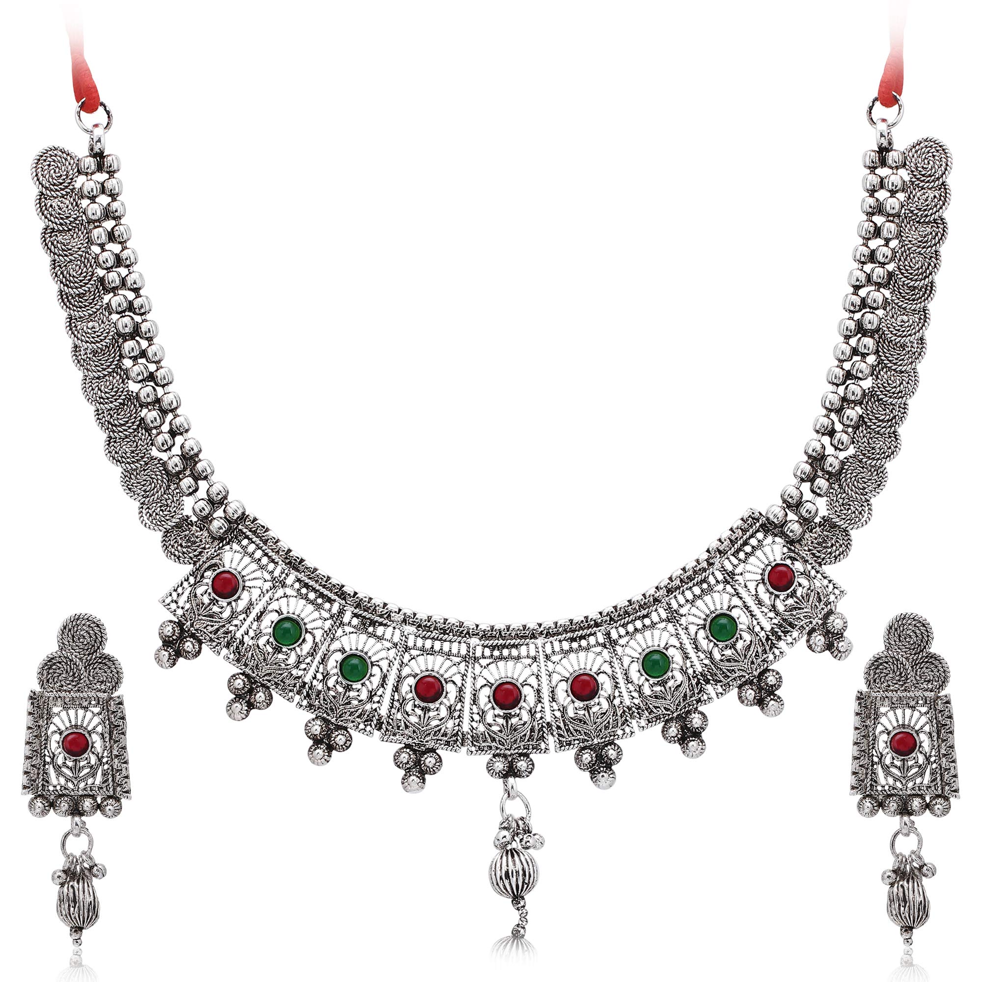 Sukkhi Sensational Oxidised Choker Necklace Set for Women (SKR69881) (B08S3RT4Z6) Amazon Price History, Amazon Price Tracker