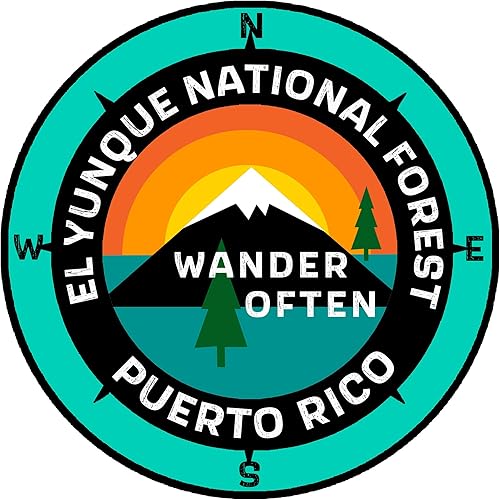 Miniatura 9 de El Yunque National Forest Puerto Rico  Wander Often  3.5 pulgadas Ventana Coche Camión Adhesivo Adhesivo Vacaciones Recuerdo Viaje Aventura Novedad