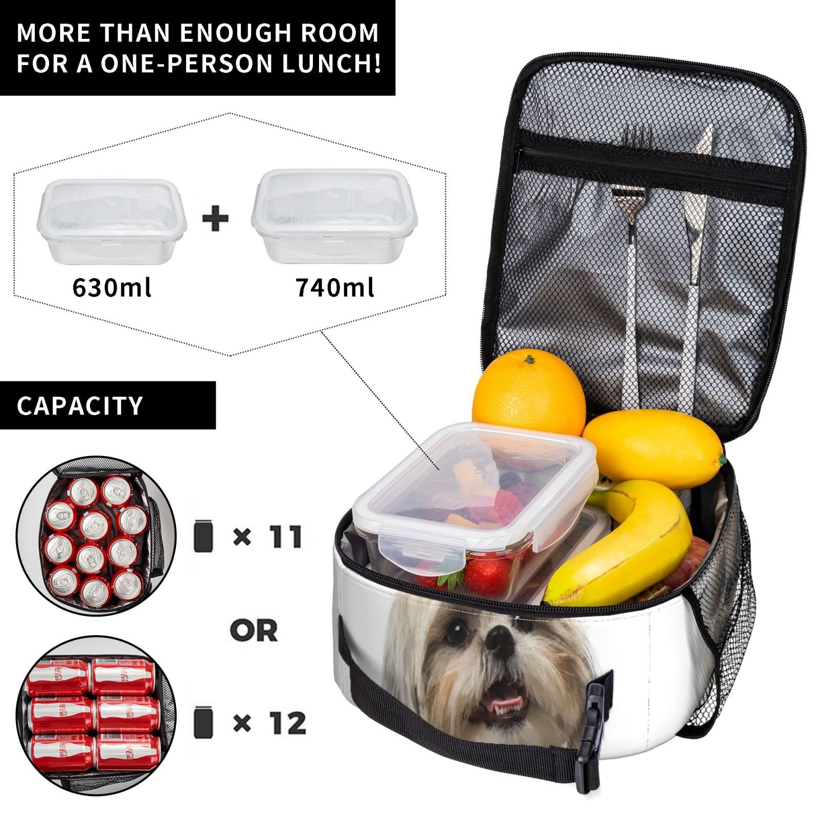 Borsa Frigo Portatile Con Simpatico Shih Tzu - Termica Per Pranzo, Picnic, Spiaggia E Lavoro - 3