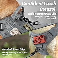 Vista 89 de rabbitgoo Tactical Dog Harness for Large, Heavy Duty Pet Harness with Handle, No-Pull Service Vest Large Breed, Adjustable Military Dog Vest for