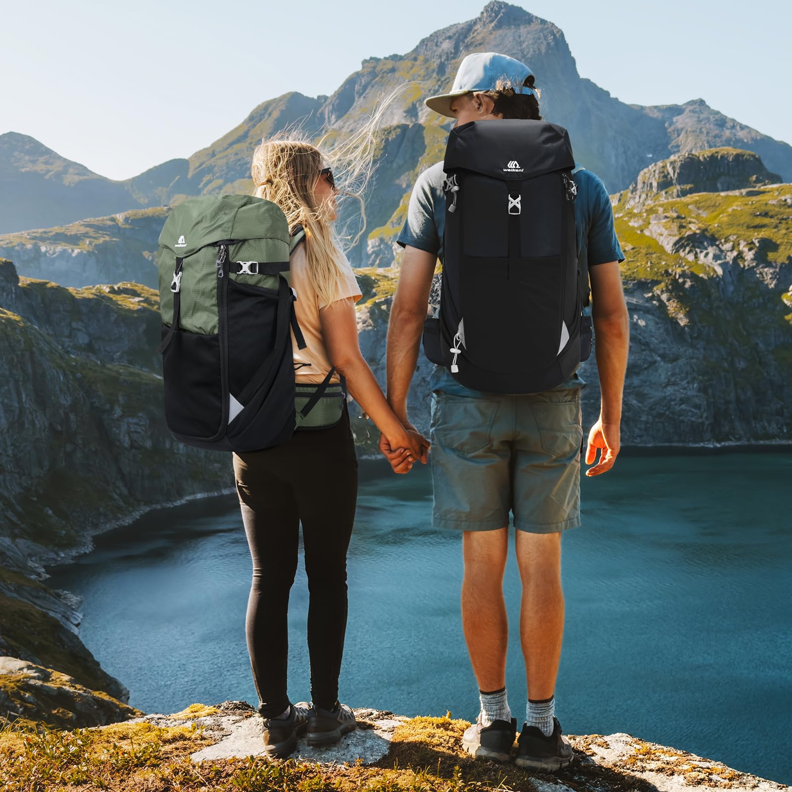 50L Plecak trekkingowy z otwartym przodem, wodoodporny plecak podróżny na kemping piesze wycieczki, duży lekki plecak górski do uprawiania sportów górskich