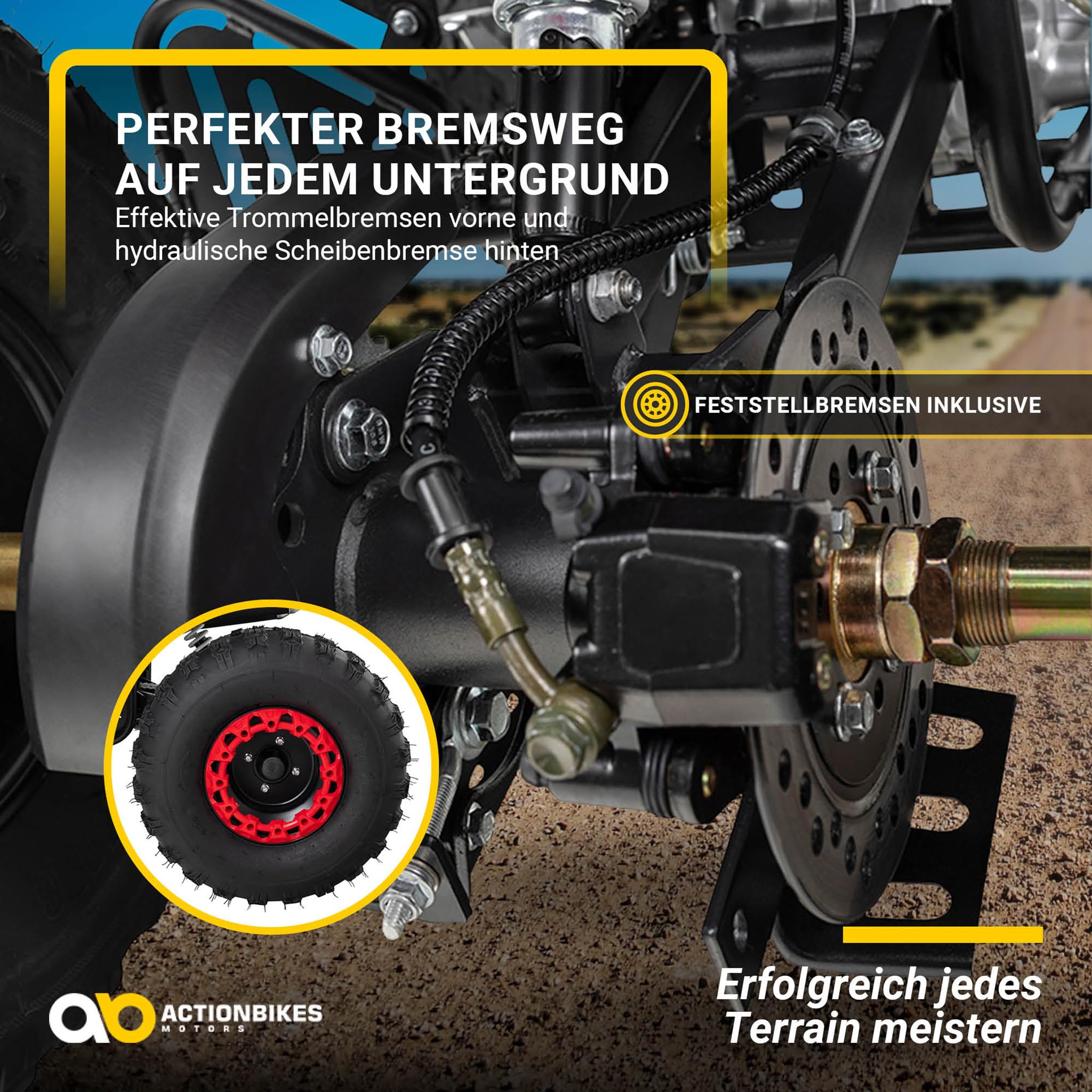 Actionbikes Motors Quad ATV S-10 125 cc | 4-Takt 125ccm Motor bis 𝟓𝟎 km/h - Pocket Quad - Miniquad - Benzinquad - Benzin Quads - Fahrzeug für Jugendliche (Lackiert Camouflage)