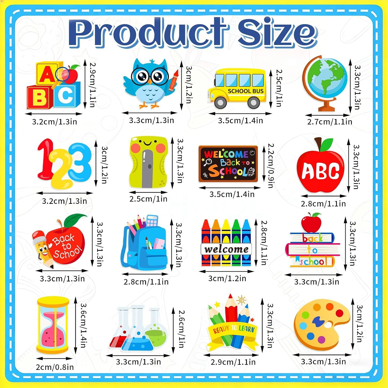 36Pcs Back to School Pins Acrylic Pencil Ruler School Lapel Pins image 3