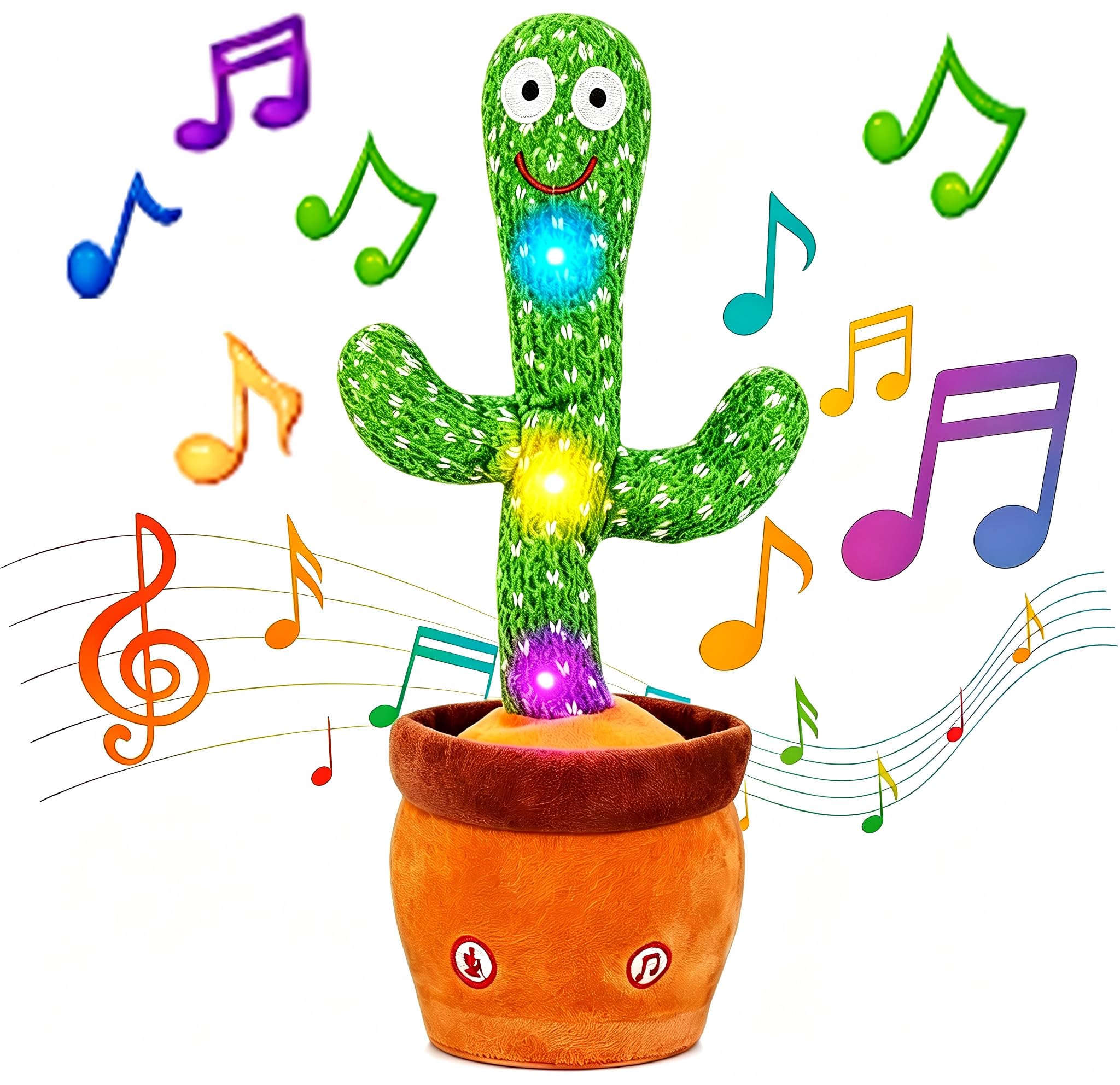 Scratch-Art Talking Cactus Toy - Funny Gift for Baby Toddler 6 to 12，Singing Record Repeat What You Say Interactive Voice Recording Plush Toy Age 3+