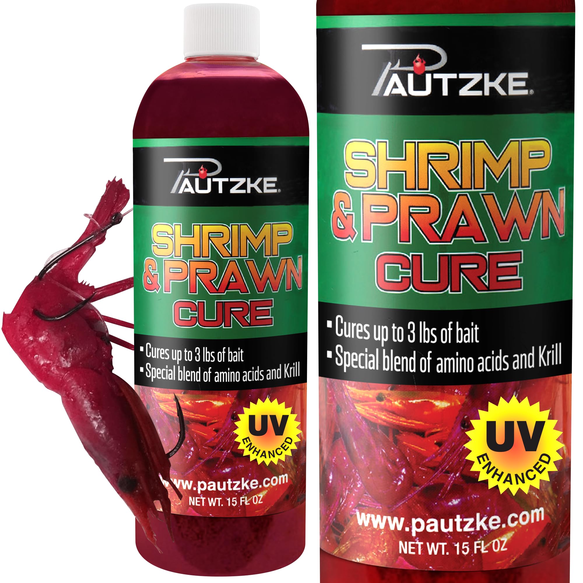 Pautzke Shrimp and Prawn Cure - Professional Grade Bait Treatment with Premium Amino Acids & Krill Formula, Preserves & Enhances Natural Scent, Cures Up to 3 lbs of Fresh Bait - Red