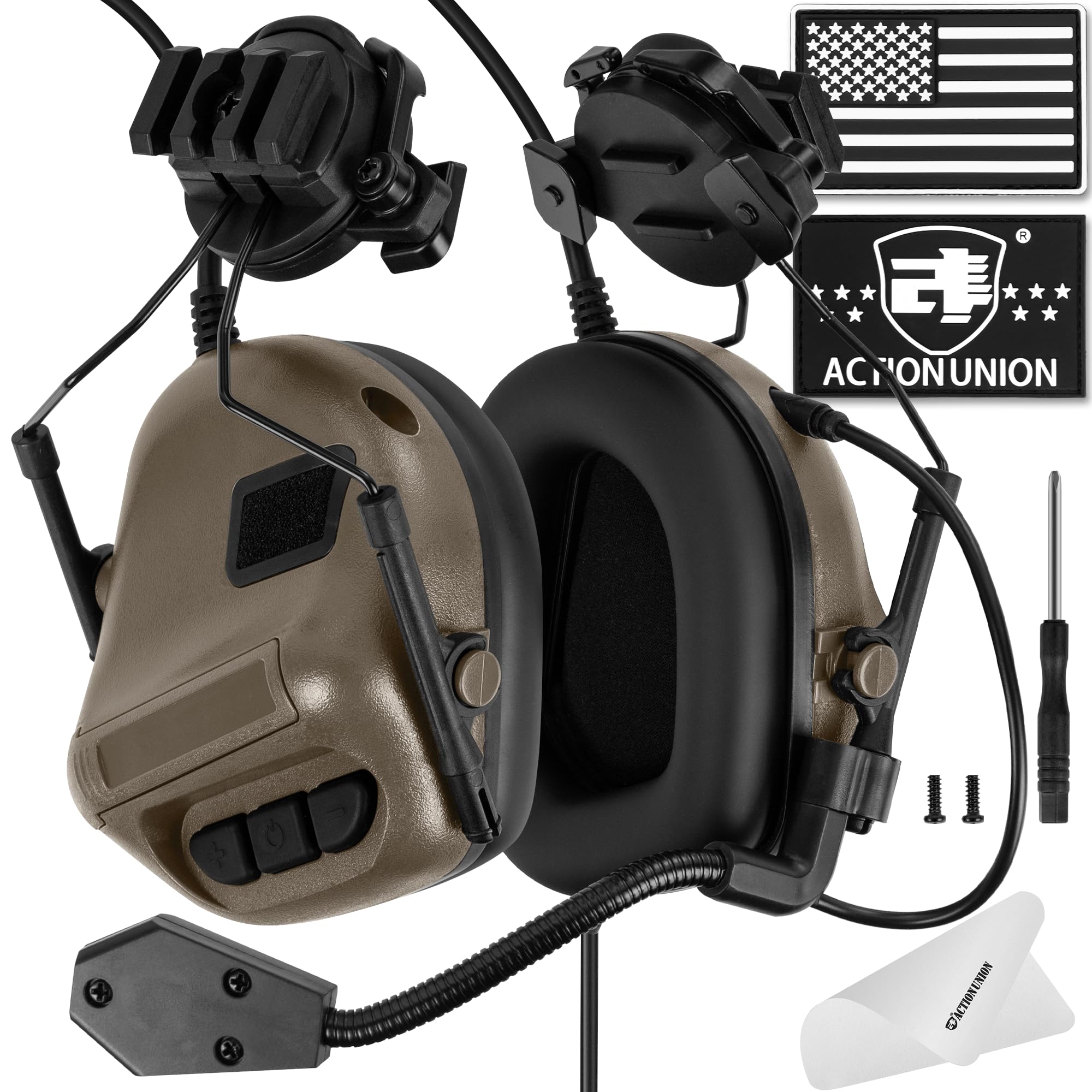 ACTIONUNION Tactical Headset for Airsoft Fast Helmet No Noise Reduction-image-45