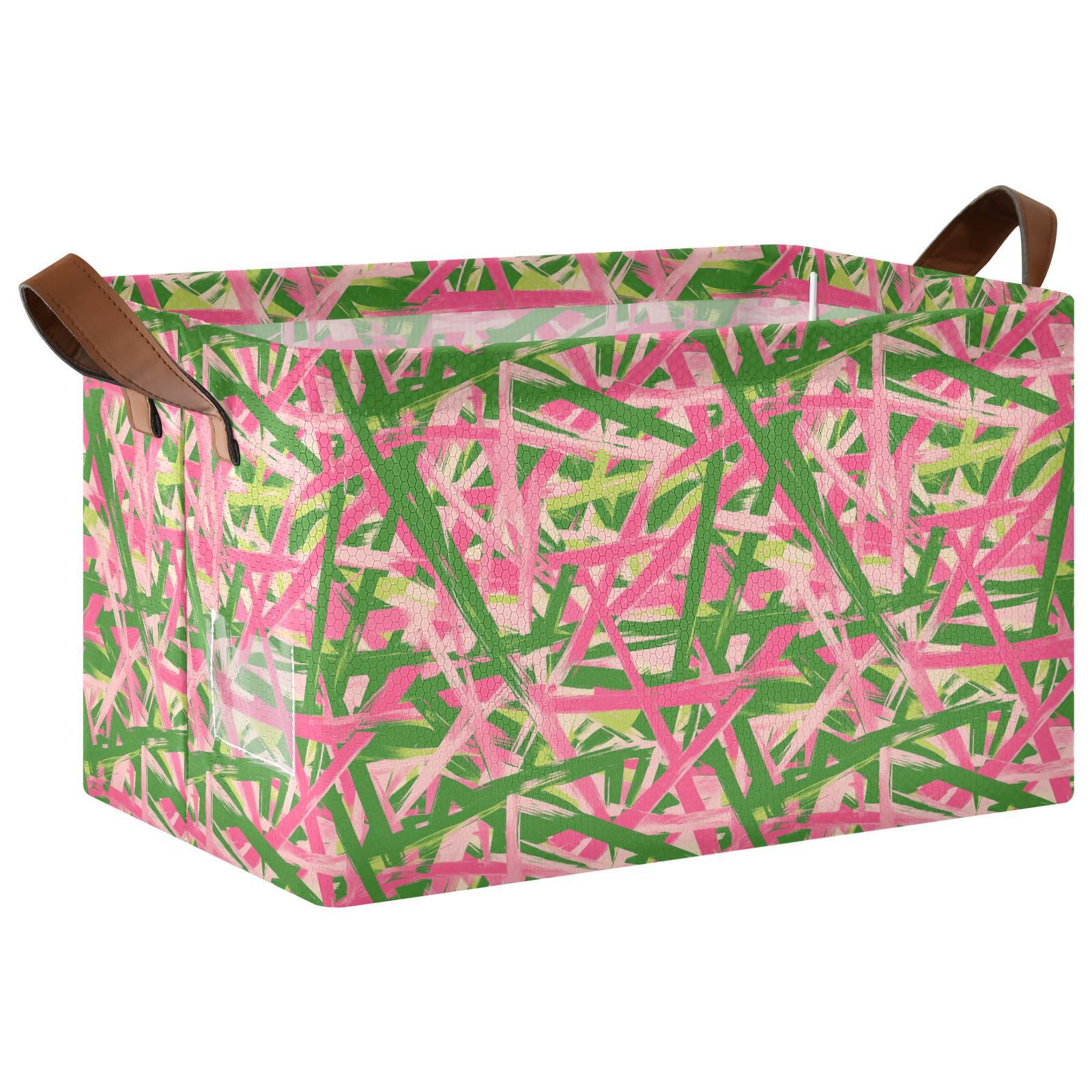 Panier de rangement pour livres et vêtements paniers à rayures roses