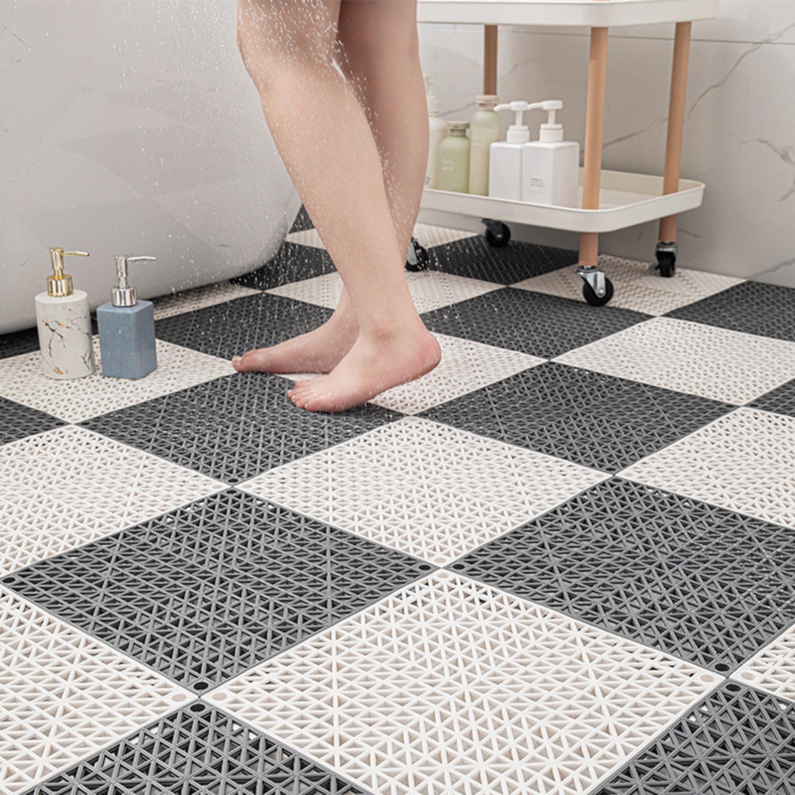 Alfombrilla de Ducha Antideslizante 30x30cm Alfombrilla Antideslizante para Ducha con Ventosas Baño de PVC