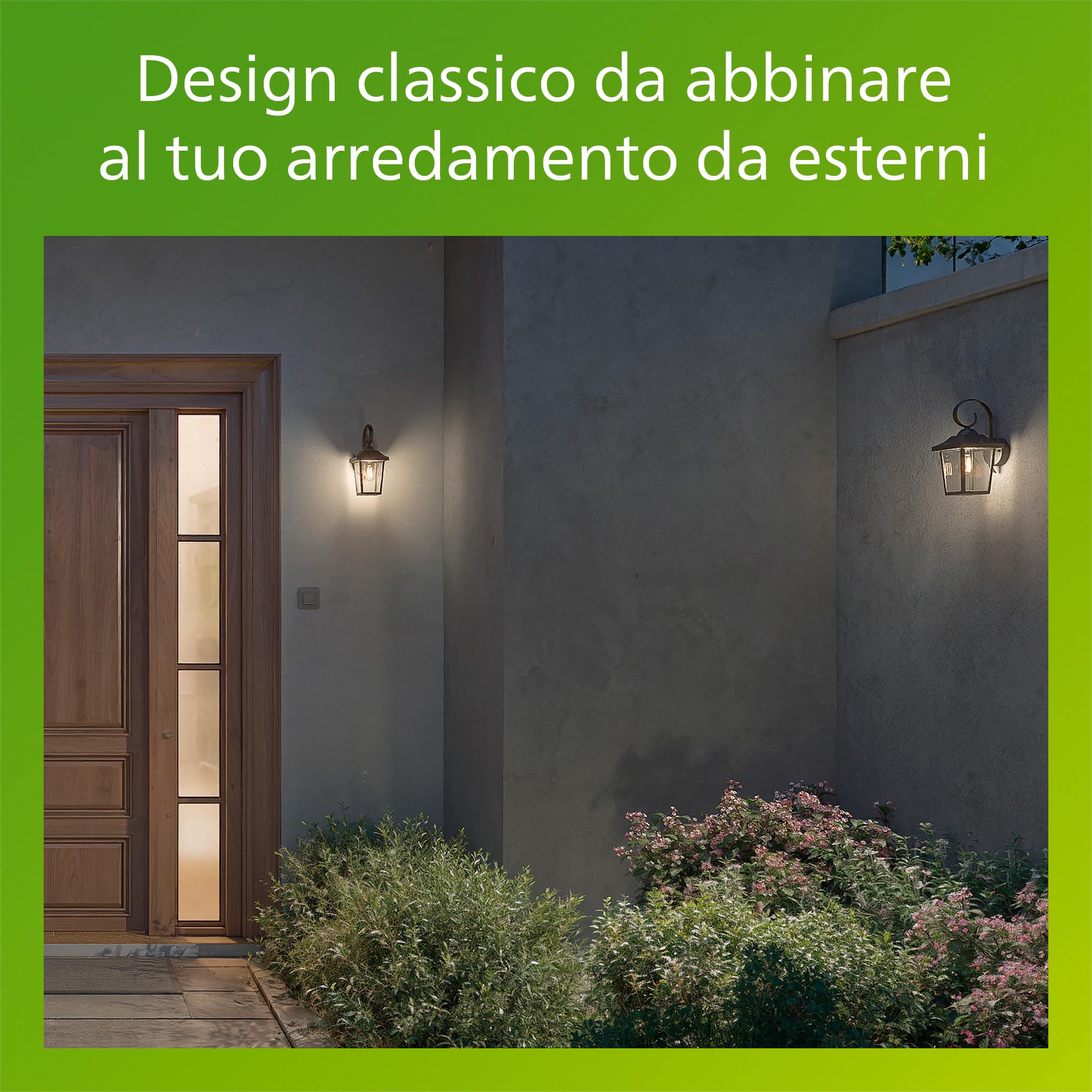 Philips LED Lampada da Parete Buzzard, per Esterni, Attacco E27, Nero