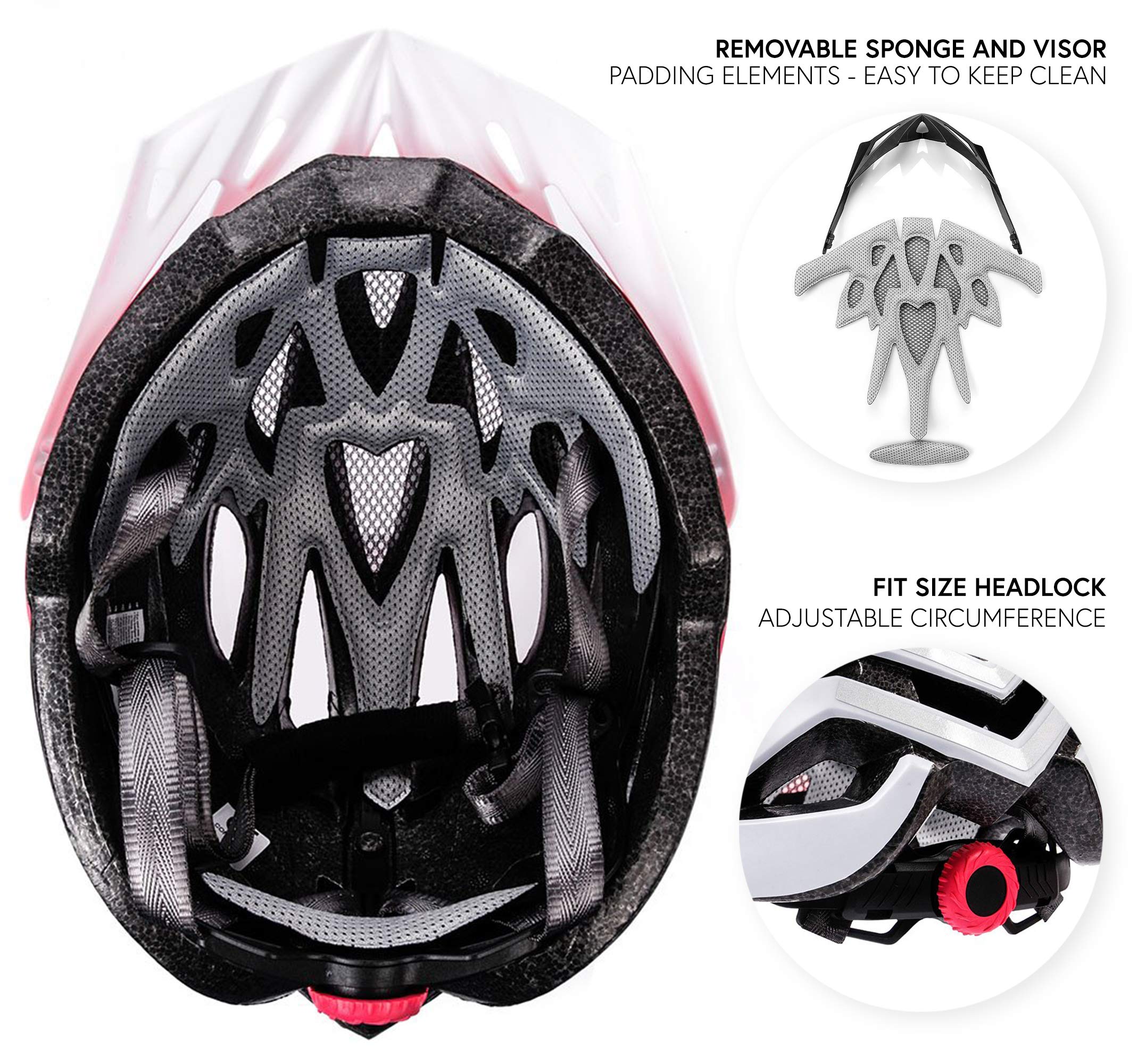 Meteor Casco Bici Ideale per Giovani e Adulti Donna e Uomo Caschi Perfetto per Downhill Enduro MTB Scooter Helmet per Tutte Le Forme di attività in Bicicletta Marven