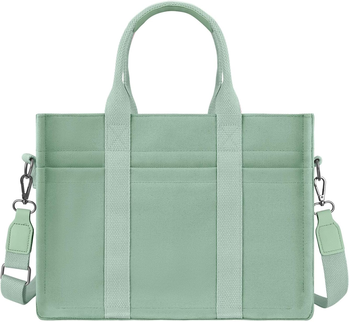 FIORETTO Canvas Tote Bag for Women with Zipper Closure & Individual Compartments for Work College for Teacher & Nurse - Image 3