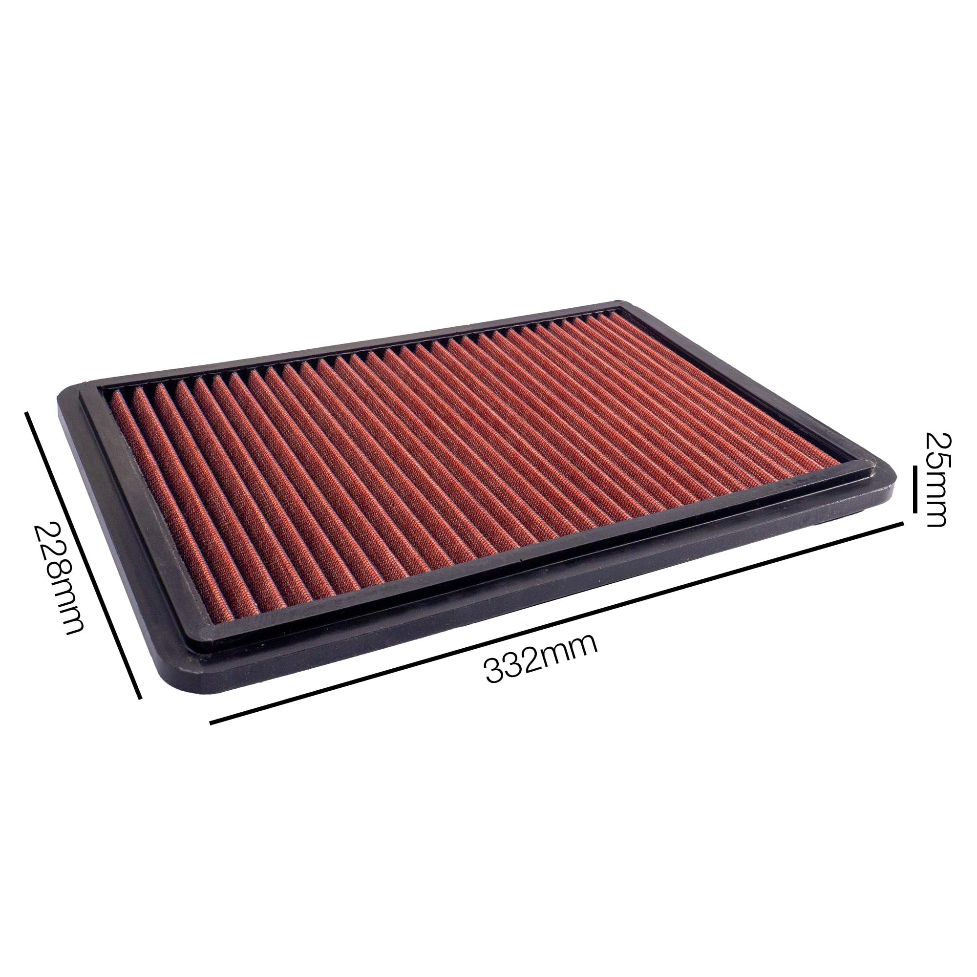 Simoni Racing SR39 Filtro Aria Sportivo a Pannello per Alfa Romeo 164, 332 x 228 x 25 mm, Lavabile e Riutilizzabile, Cotone Oliato 4 Strati con Retina in Acciaio, Made in Italy