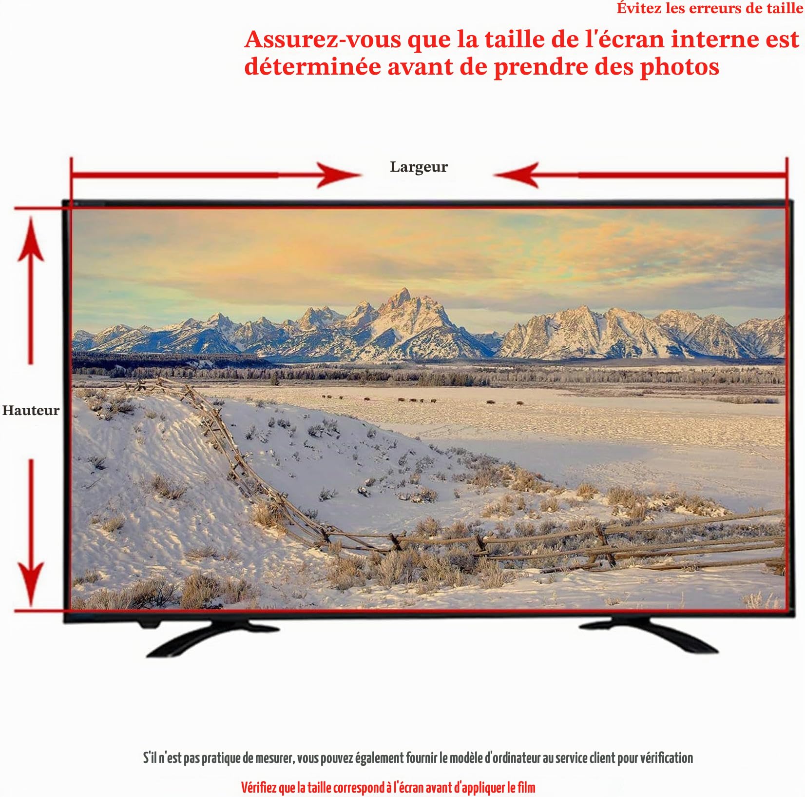 Protection D'Écran TV Anti-Reflets 49-65 Pouces, Filtre Anti-Lumière Bleue - Film Anti-Reflets/Anti-Traces De Doigts/Anti-Rayures, Protège Vos Yeux pour Écrans Pc/Mac, 55", 49".