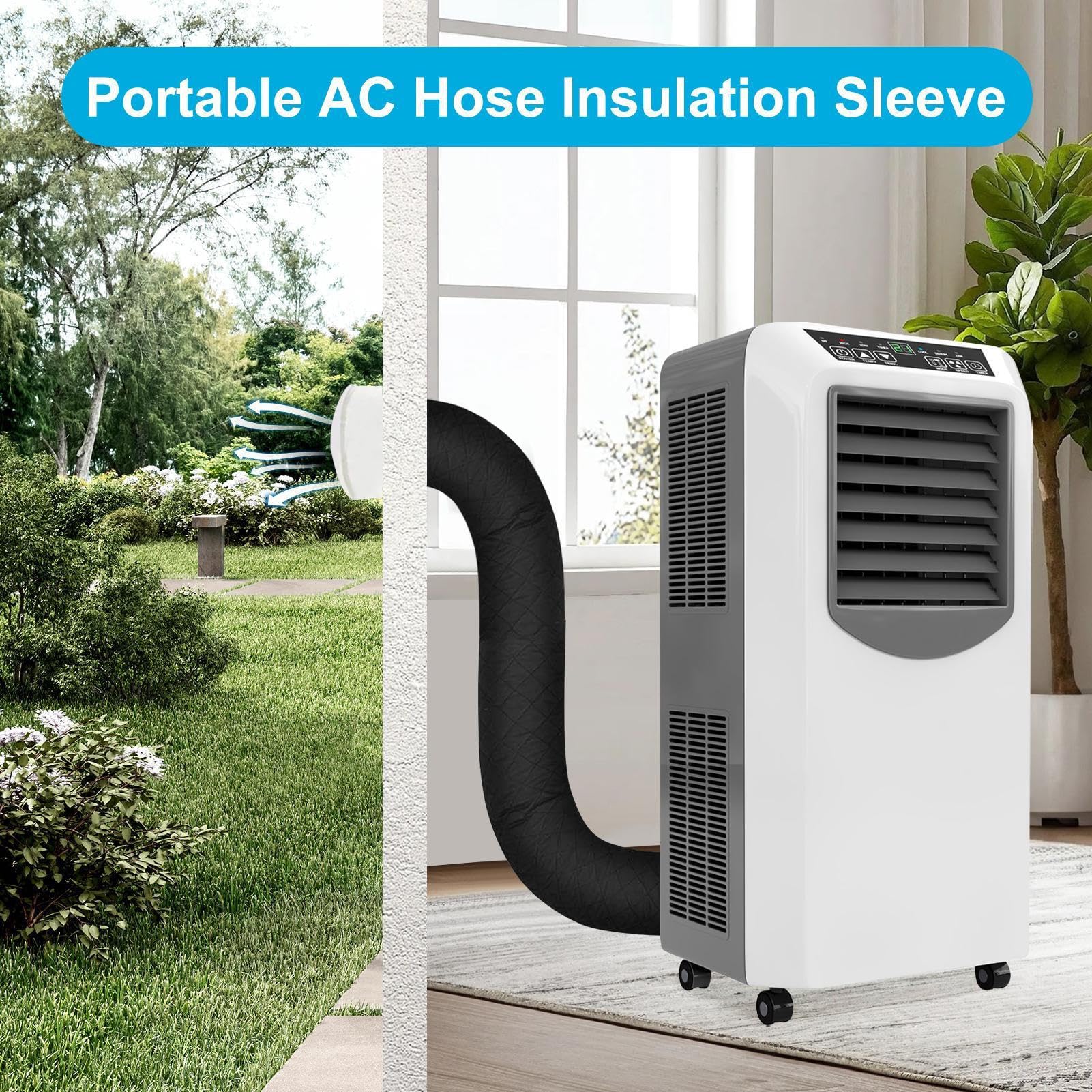 Air Conditioner Pants Cover, AC Duct Vent Sleeve, rozmiar ogólny, odporny na warunki atmosferyczne ochraniacz rury, izolowany owijka do komercyjnych budynków, kuchni, domu, na basement, sypialnię