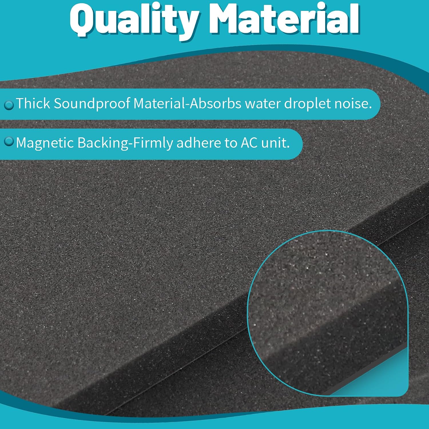 Air Conditioner Drip Cushion, Removable AC Rain Cover with Strong Magnetic Backing, Fit for U-Shaped Window AC Unit, Reduce Noise of Raining, Easy to Cut & Install