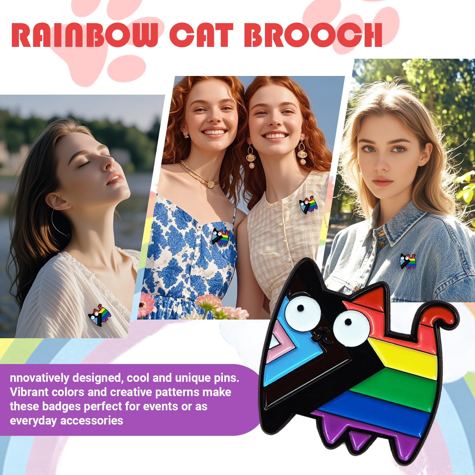 Pin Del Orgullo LGBT Arco Iris Homosexual Broche Insignia Gays Esmalte Alfileres Pines Gato Regalo Mes Del Orgullo