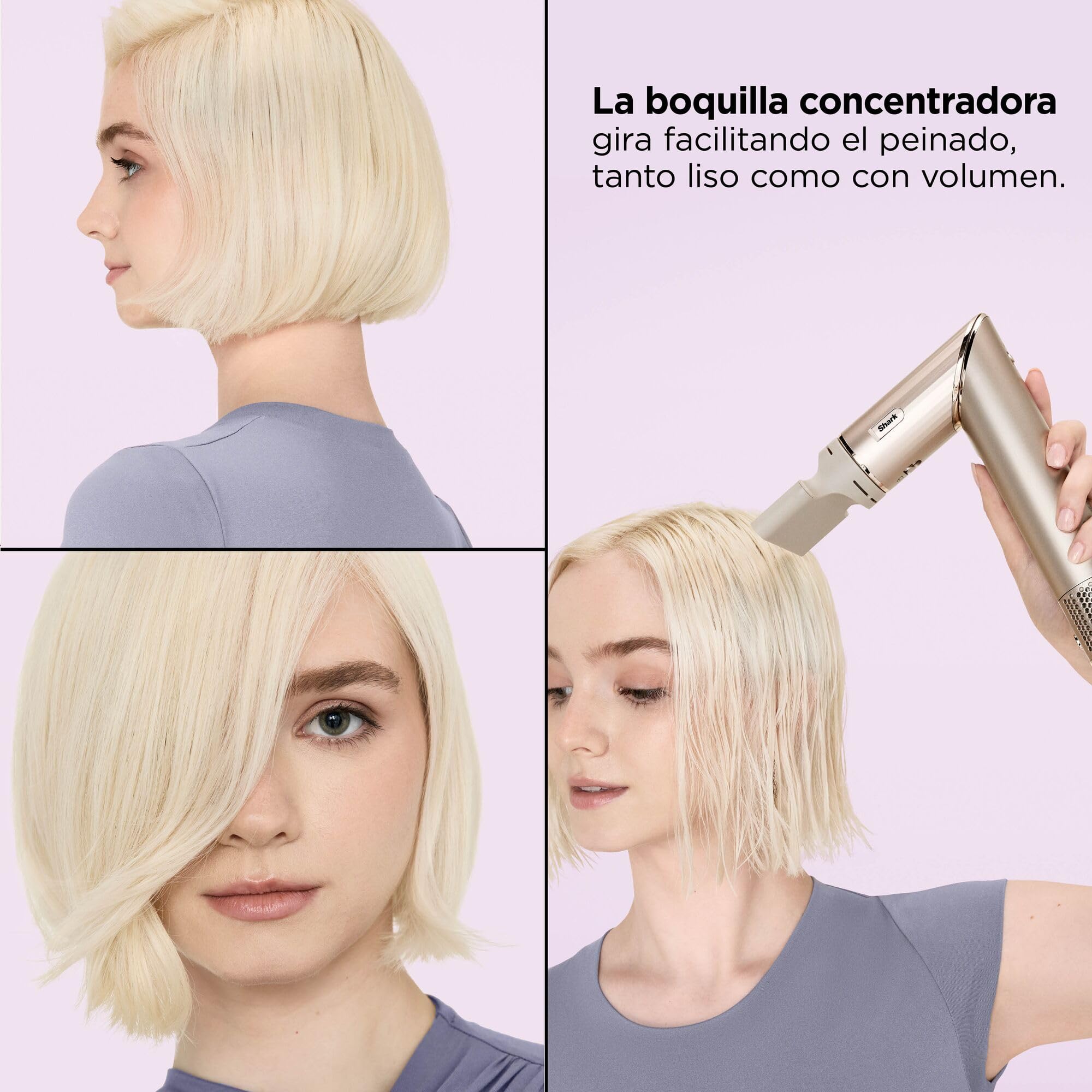 Shark FlexStyle Multi secador de pelo rizador cepillos concentrador autoenrollables sin daños calor