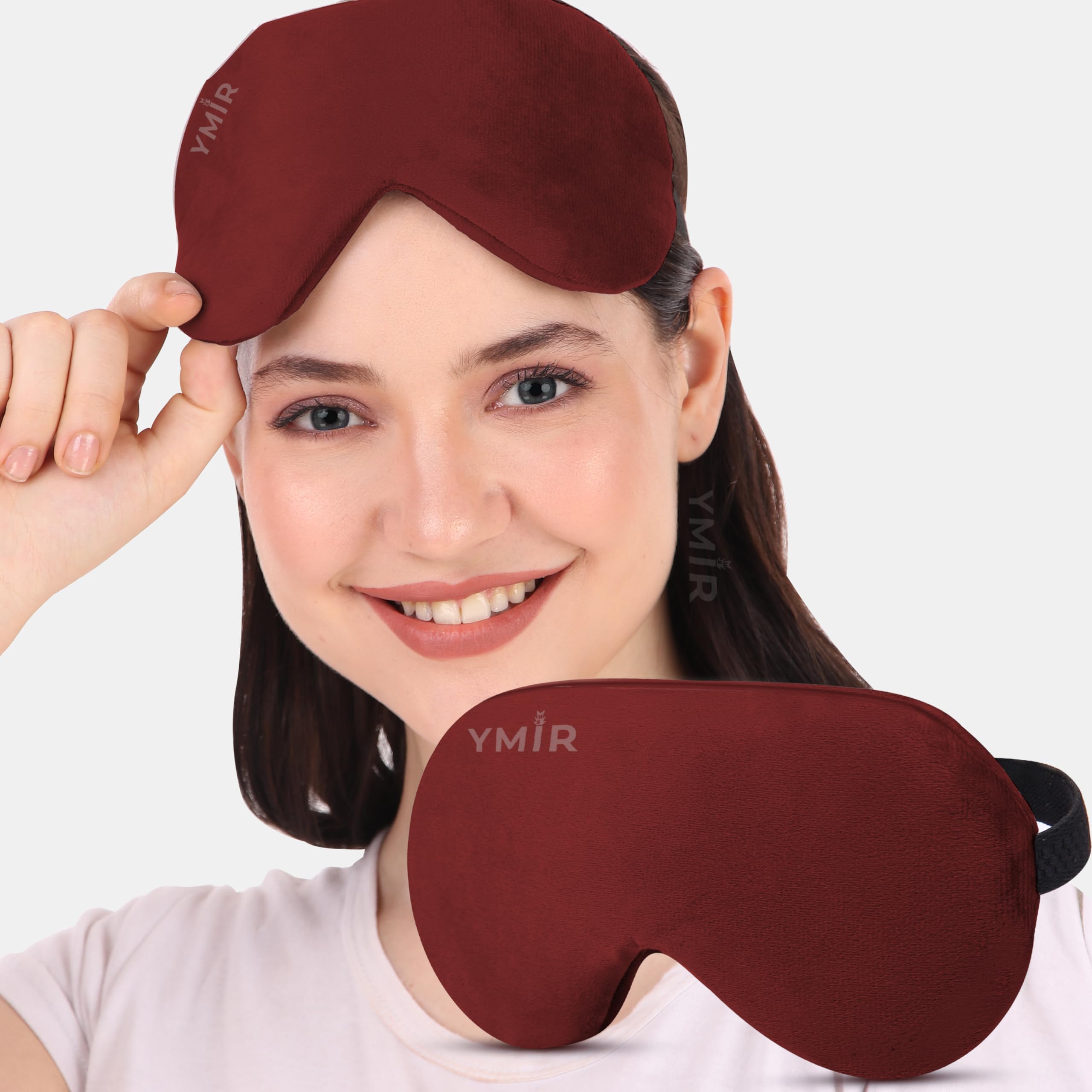 Ymir Nap Eye Mask For Sleeping, Sleep Mask With Adjustable Strap, Ultra Smooth Sleeping Mask For Sound Sleep, Blind Fold for travelling For Men, Women (MAROON)