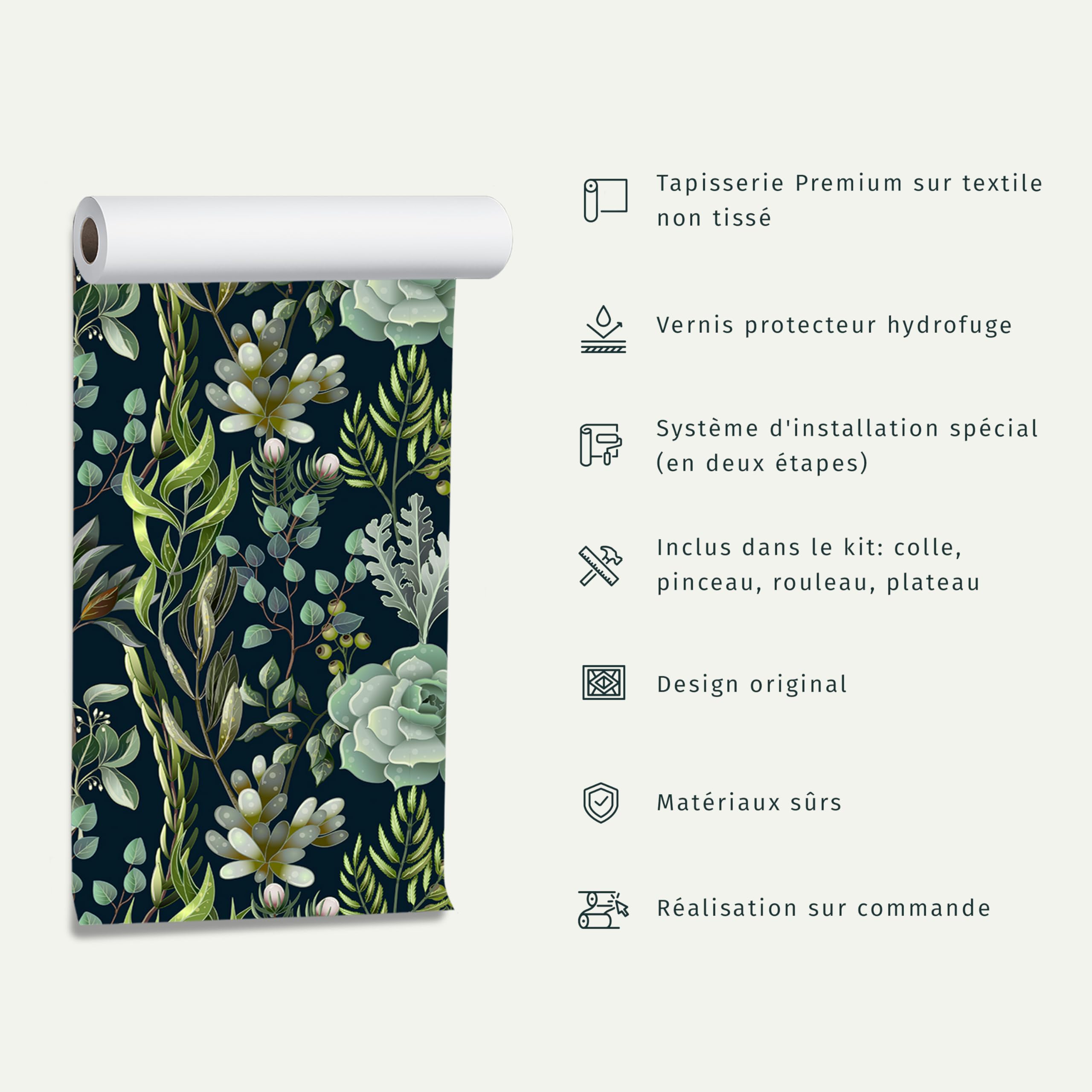 murando - Papier Peint Imperméable, Revêtement Mural Cuisine, Beige, 10 m