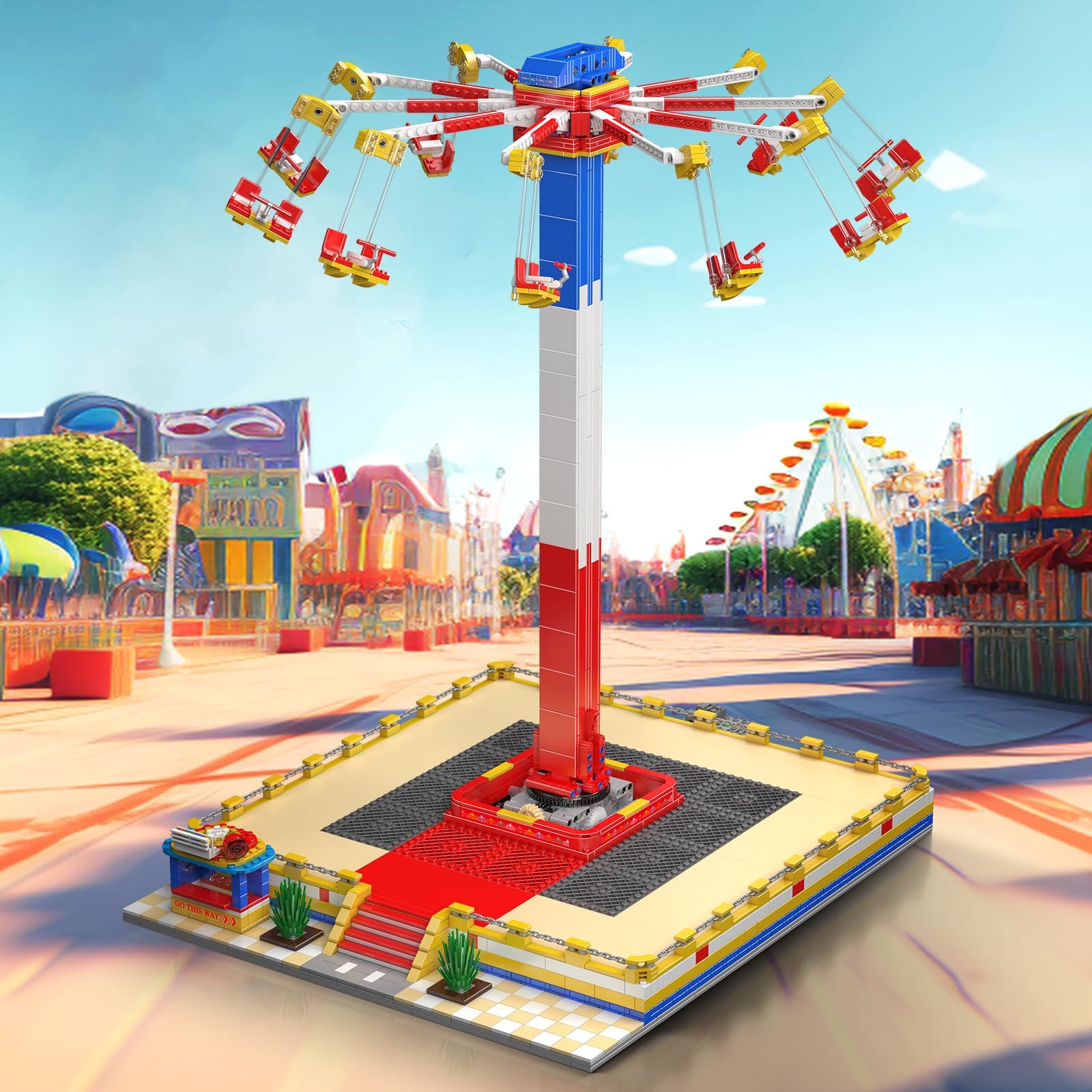 キングオブザヒル・キングオブザスイング（スタンダードモデル） Amazon.com: Mould King 11016 Fantasy Amusement Park Series ?Swing