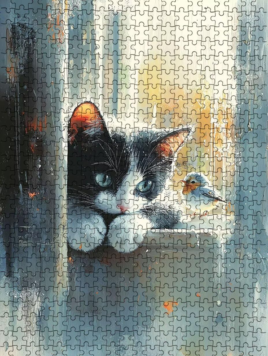 Puzzle 2000 Pezzi Uccello Gatto 3D Puzzle per Adulti Impegnativo, Educa Puzzles Artistico, Divertente E Stimolante Puzzles Decorativo per La Famiglia, Regalo e Decorazione Pareti BXHZW6-937
