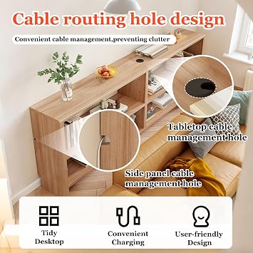Narrow Gap Storage Rack Wood,Sofa Side Table for Hallway/Living Room/Bedroom,Solid Wood Open Narrow Storage Shelf 100×10×69cm Light walnut color