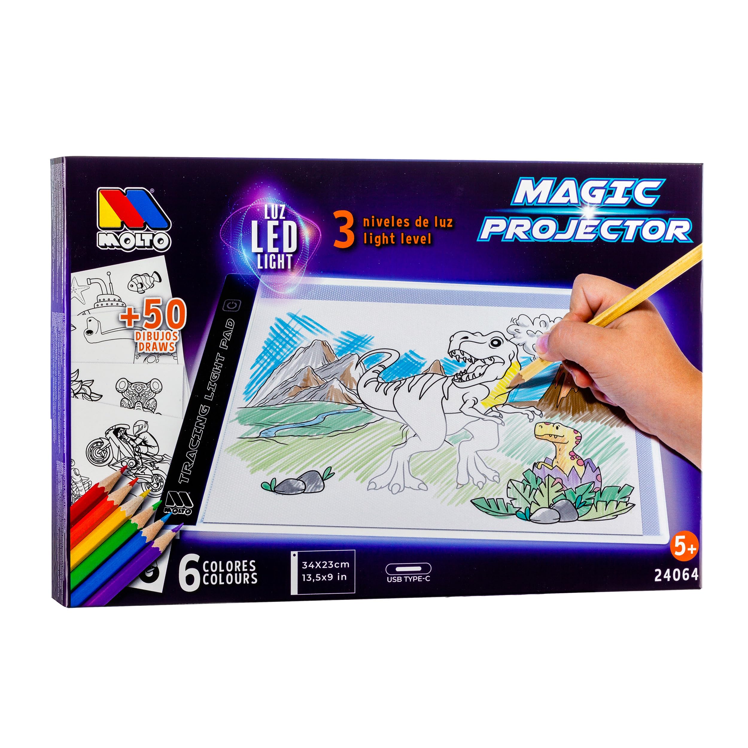 Molto Magic Projector LED Drawing Light Table - Encourages Creativity and Artistic Development