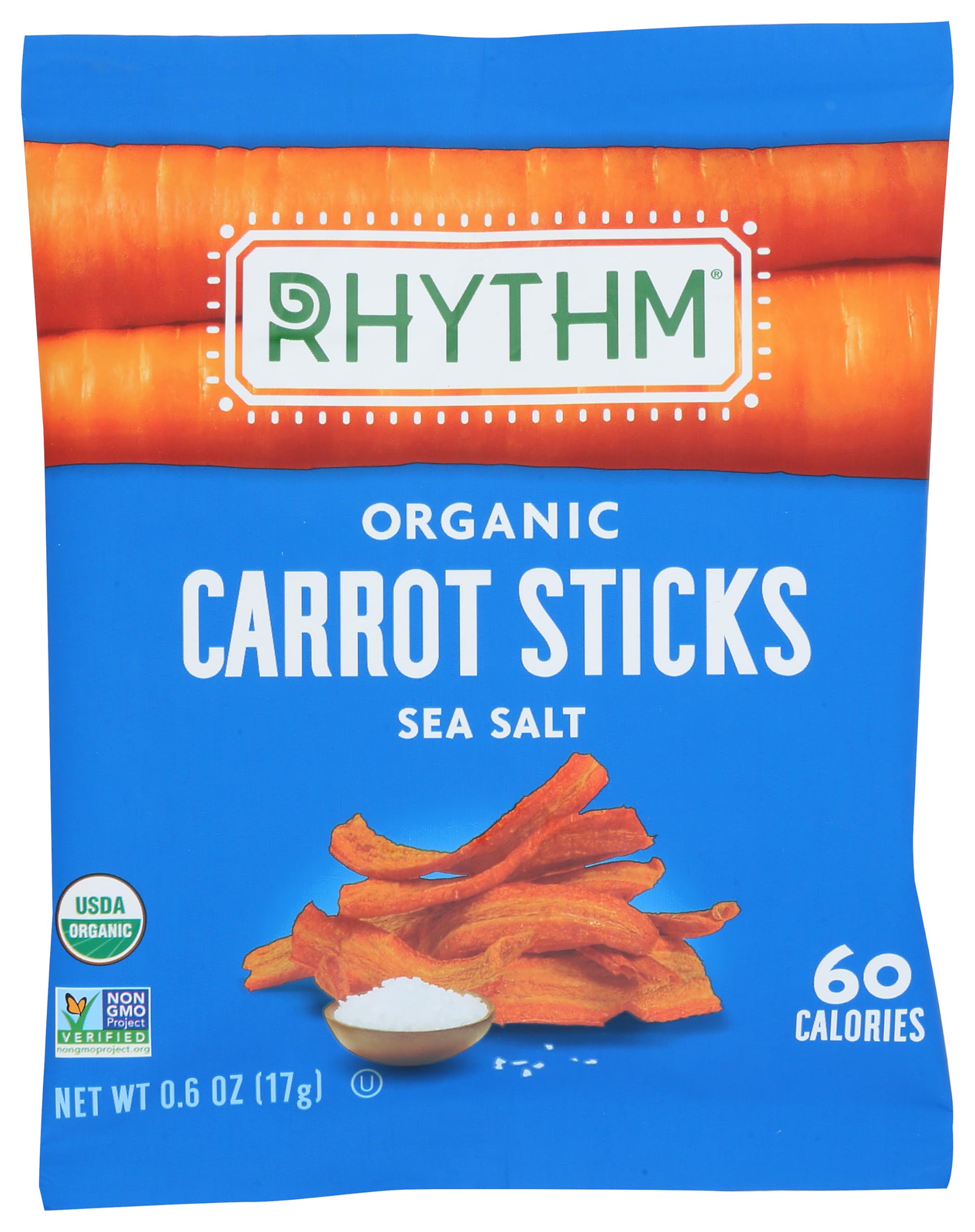 Rhythm Superfoods Carrot Sticks, Salted, Organic & Non-GMO, 1.4 Oz