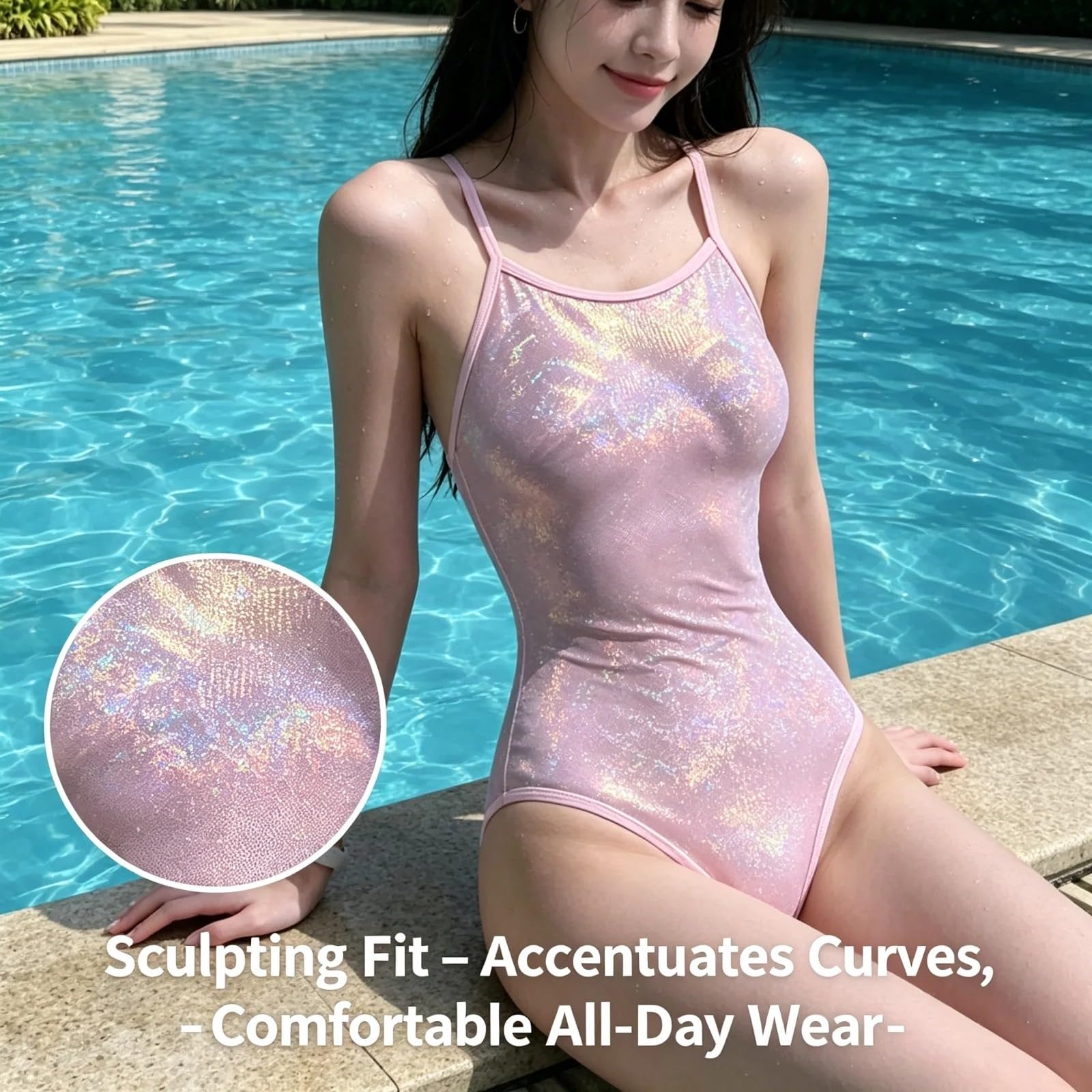Maillot de Bain à Découpes pour Femme, Col Halter à Lacet, Haut de Nage Style Rave