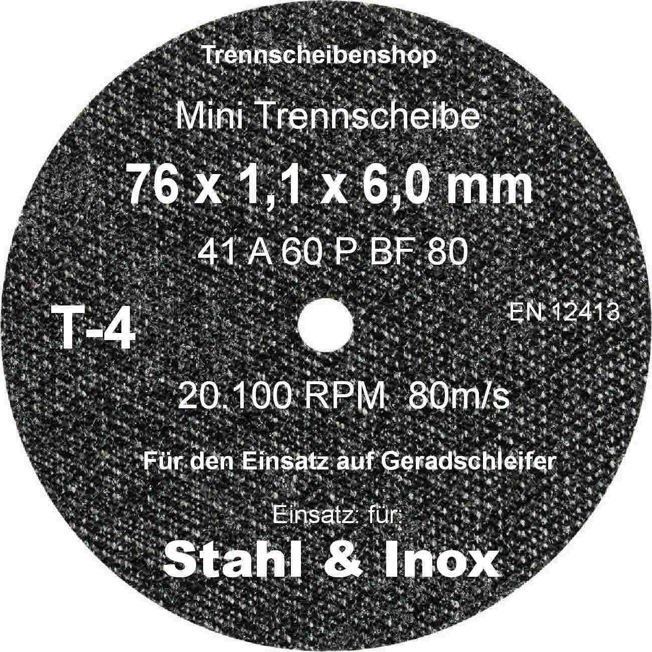 SonnenflexGolden Star 60 P BF F44 Cutting Discs for Stainless Steel 76 x 1.1 x 6 mm