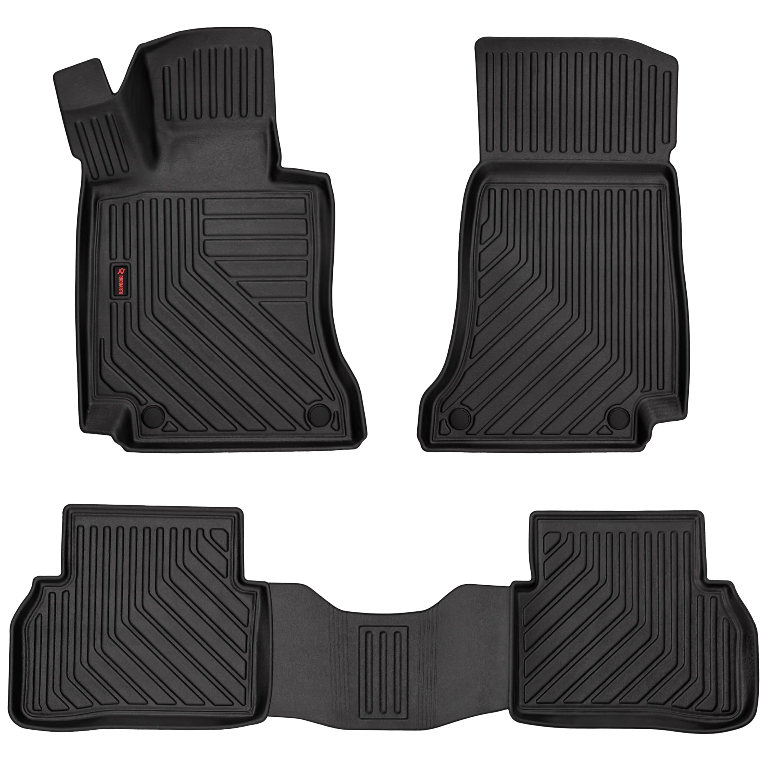 moto-MOLTICO Juego de 4 Alfombrillas Coche Goma 3D para Todo Tipo de Climas - Tapetes para Carro Antideslizantes y Resistentes al Agua - Aptas para BMW Serie 3 E90/E91 (2004-2013)