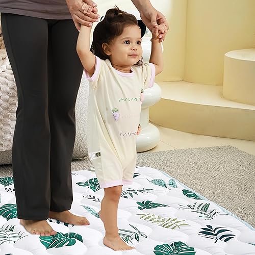 Miniatura 7 de Tapete de juego para bebé de 50 x 50 pulgadas, extra grueso y grande, tapete de juego acolchado suave antideslizante para bebés, niños pequeños,