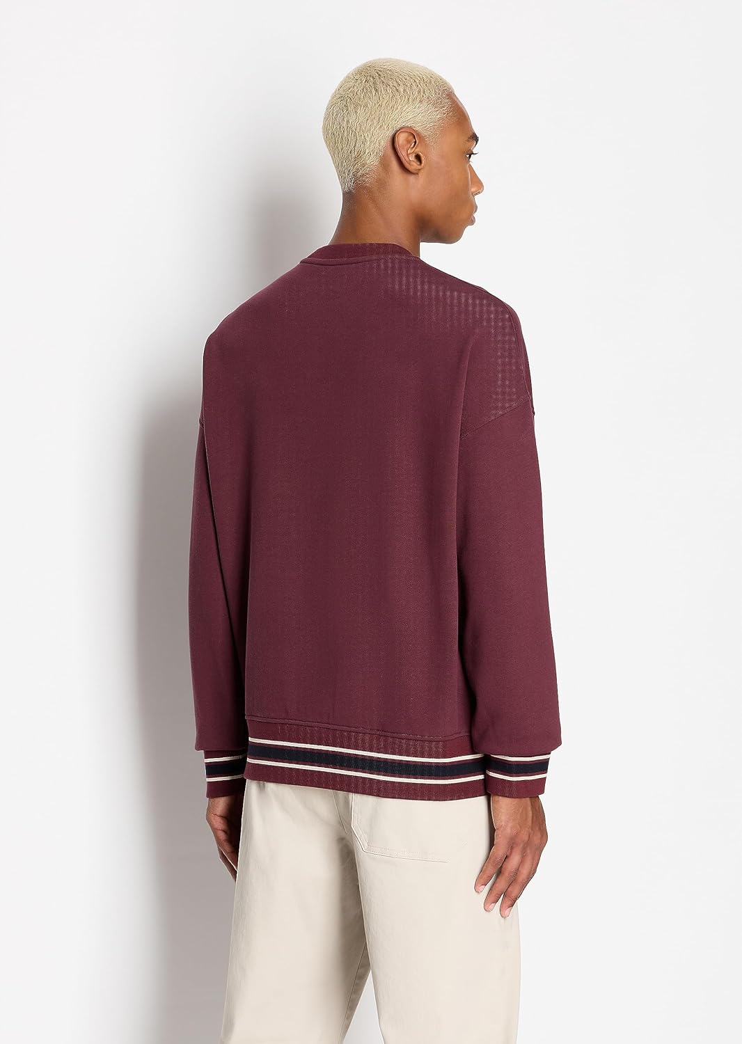 Armani Exchange Womens Slim Fit Stretch Cotton Tonal Logo Crew Neck Tee - Image 4