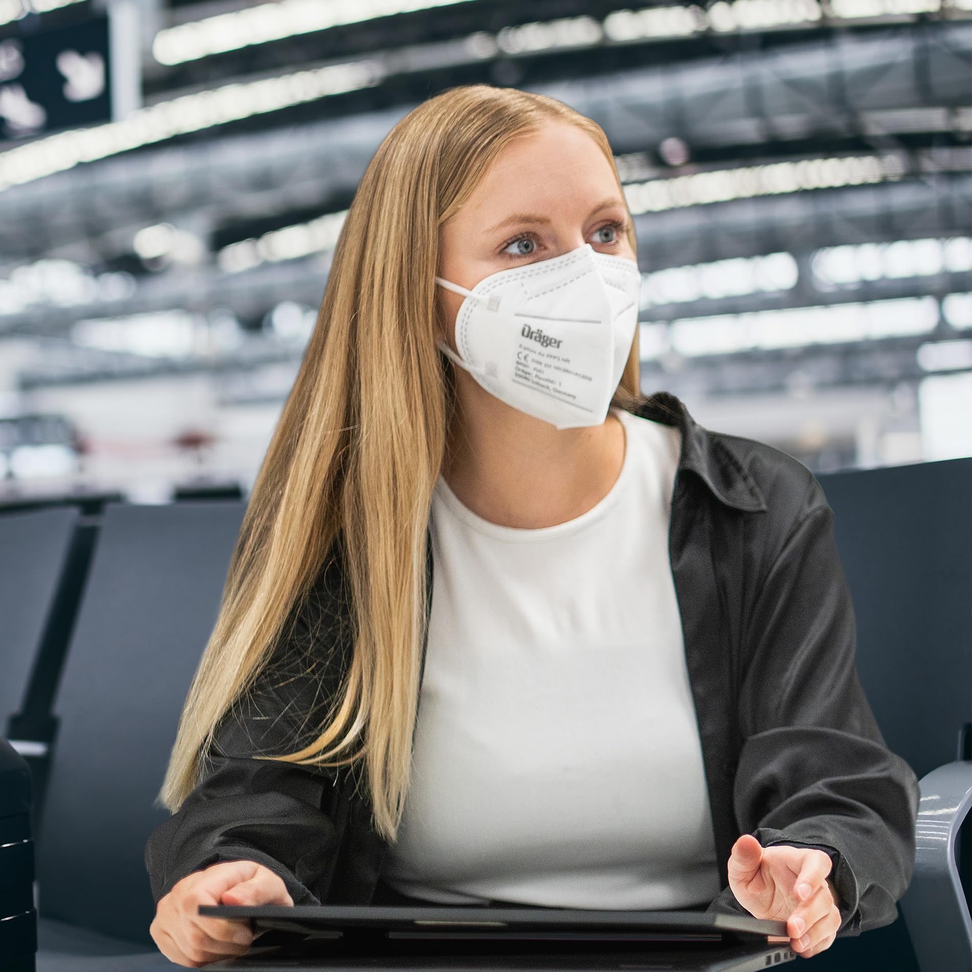 Dräger X-plore Air FFP2 NR - Taille universelle | FFP plissé plat avec boucles d'oreilles - Masque anti-poussière - Set de 10 ou 20 pièces - taille unique