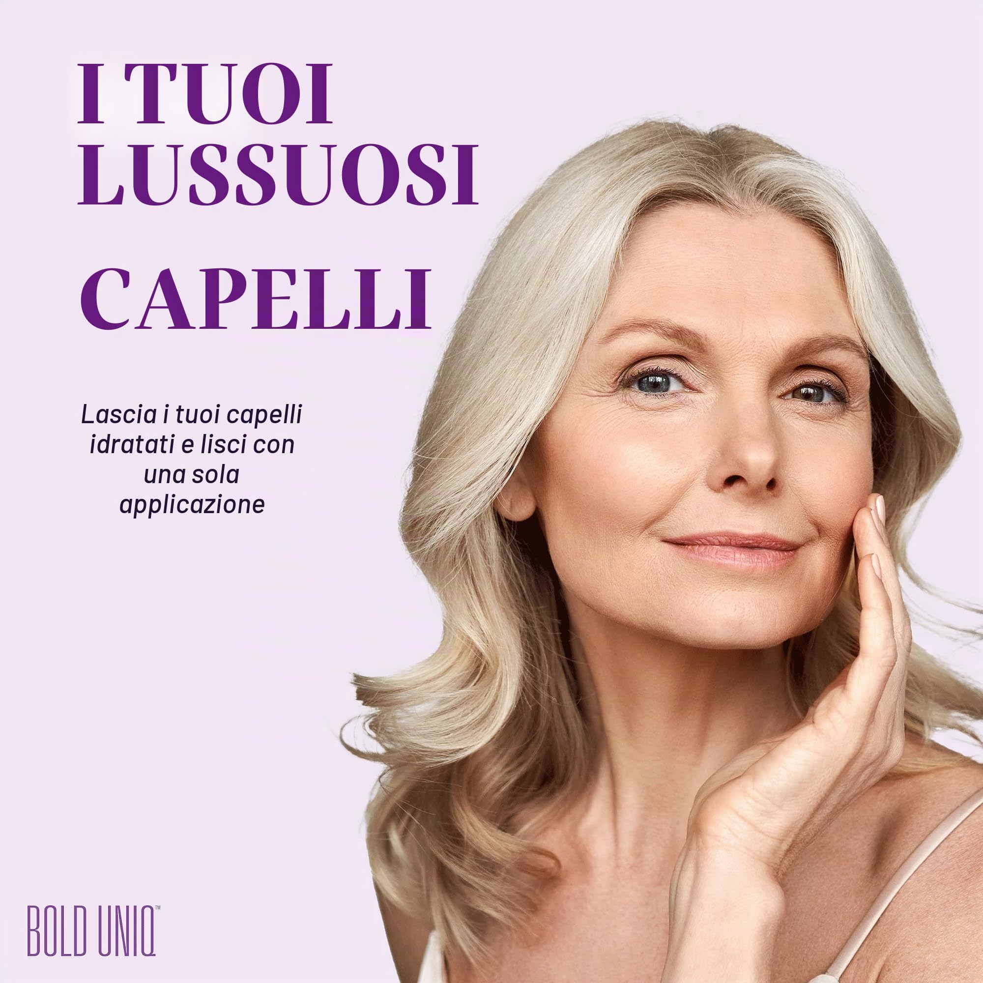 Bold Uniq Maschera Antigiallo per Capelli, Tonalizzante Viola per Capelli Biondi e Argento, 200ml