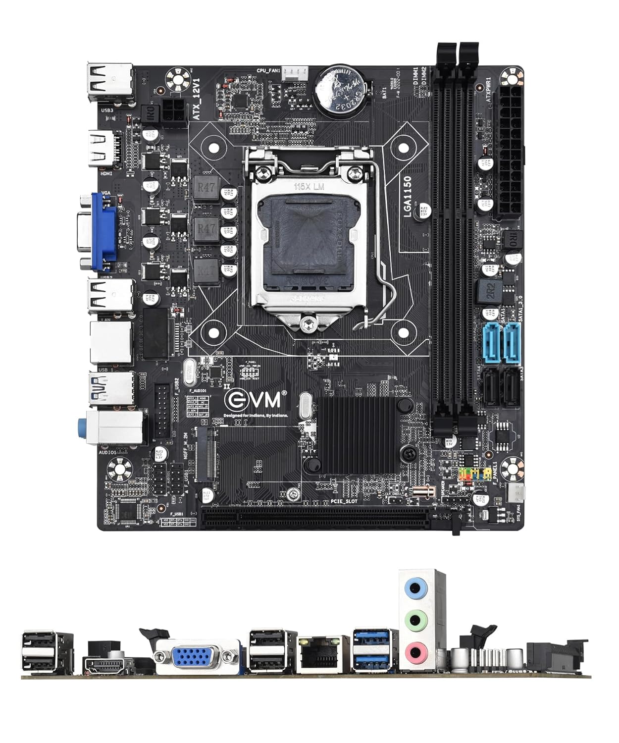EVM Motherboard H81JEL DDR3 with NVME Slot-Socket 1150 for 4th Gen Intel Core i7/i5/i3, Supports DDR3 1066/1333 SDRAM, SATA 3Gb/s Ports, PCI Express x16 and x1 Slots (EVMH81JEL) EVM Motherboard H81JEL DDR3 with NVME Slot-Socket 1150 for 4th Gen Intel Core i7/i5/i3, Supports DDR3 1066/1333 SDRAM, SATA 3Gb/s Ports, PCI Express x16 and x1 Slots (EVMH81JEL)