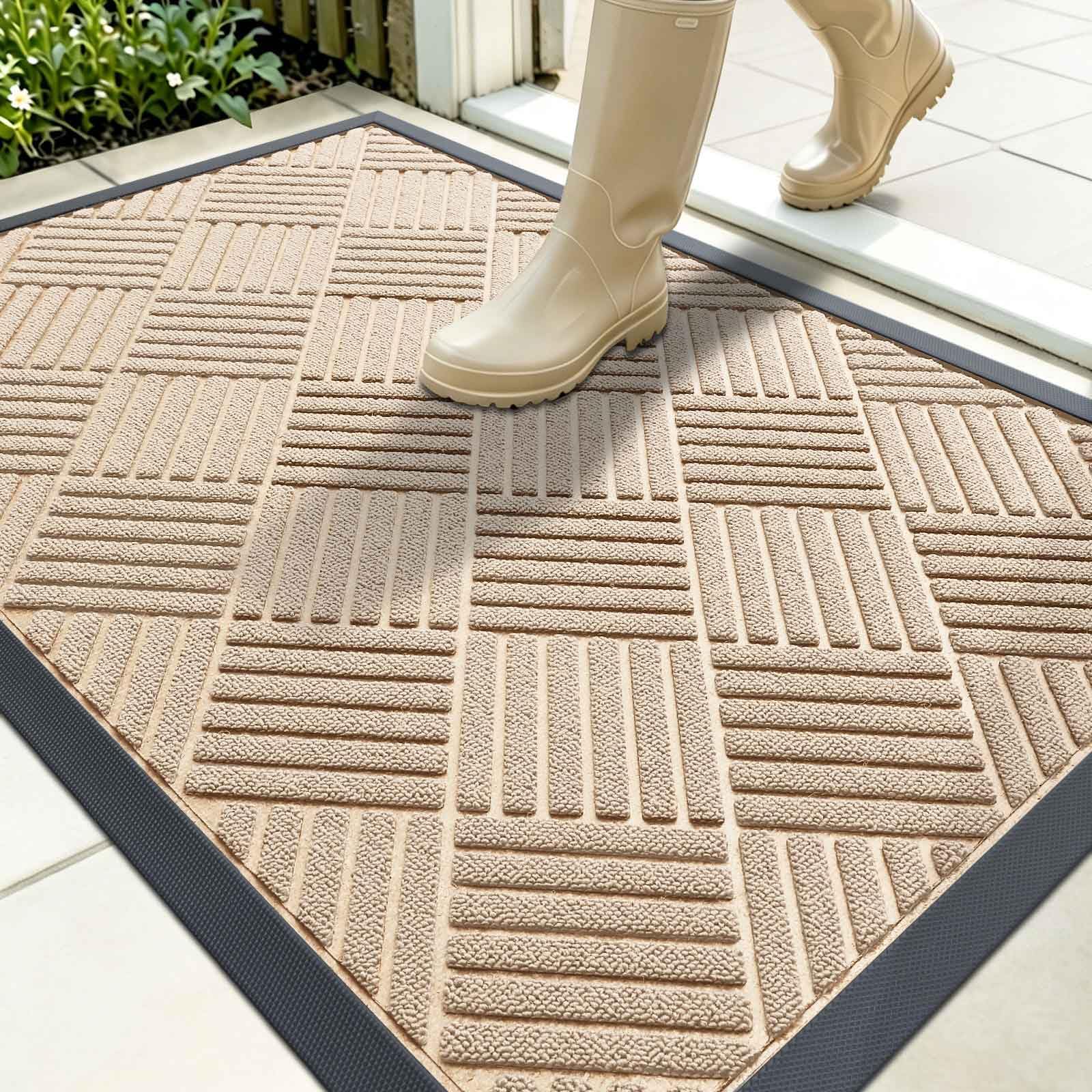 OLANLY Front Door Mat Outside Entrance 35x23, Waterproof Heavy-Duty Doormat