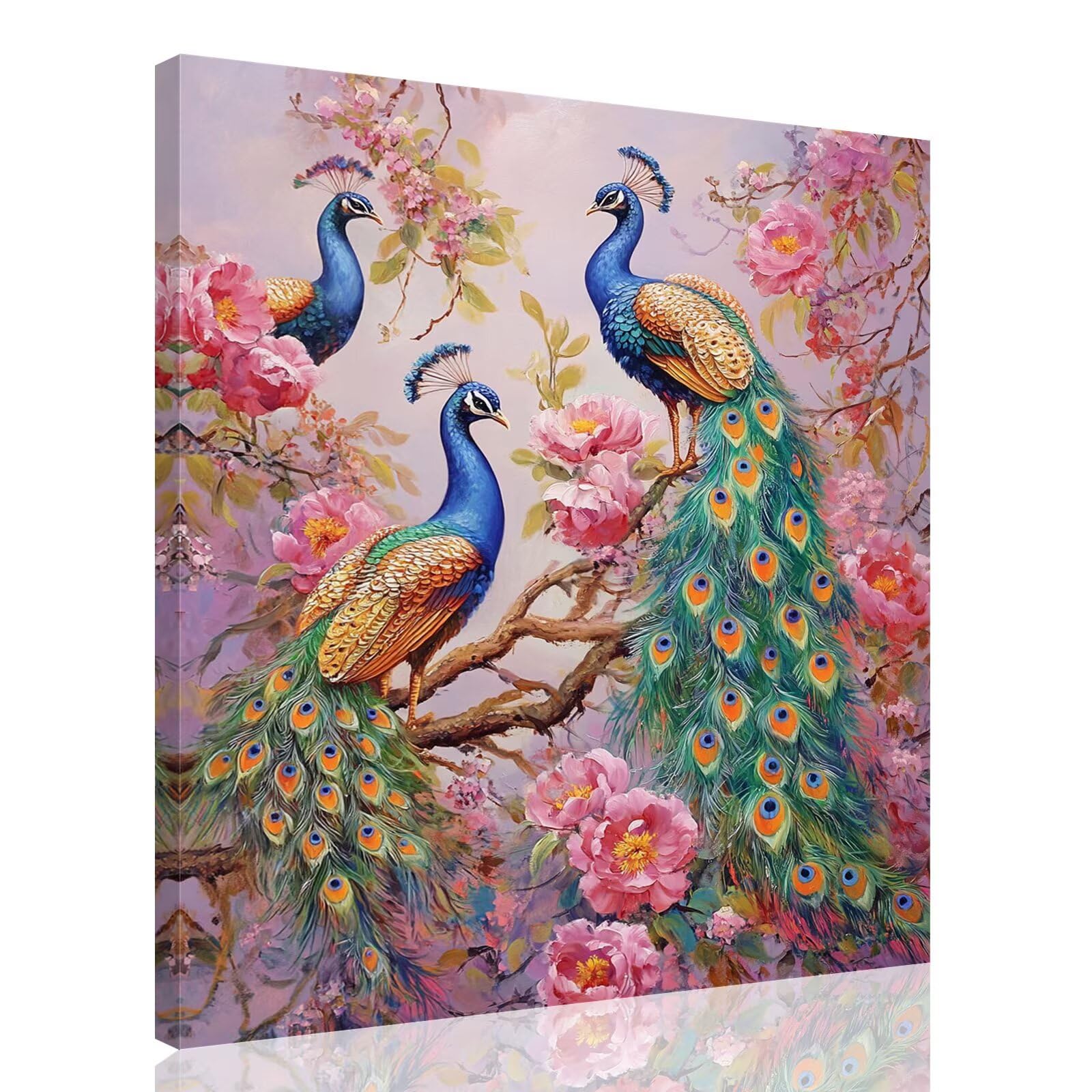 Malowanie według numerów dla dorosłych paw malowanie według numerów z ramą 90 x 120 cm, krajobraz farby według numerów z farbami i pędzlami, DIY zestaw do malowania olejnego do dekoracji domu prezent