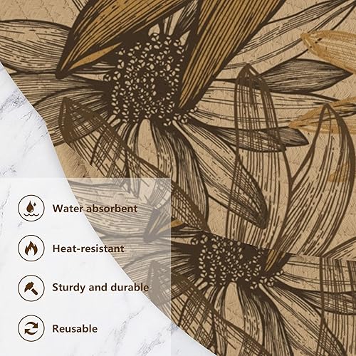 Miniatura 3 de 3 Pcs Extra Large Trivet Autmun Sunflower Seeds Hand-Drawing for Hot Pots and Pans 15in Cotton Thread Weave Absorb Water Cooking Pad for Cooking Pot