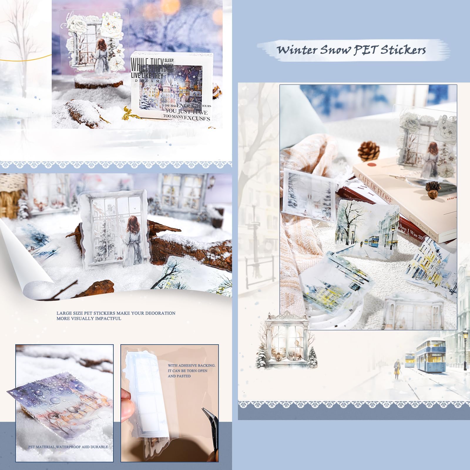 Set 180 Adesivi PET Per Scrapbooking - Tema Giardino Fiorito, Vintage