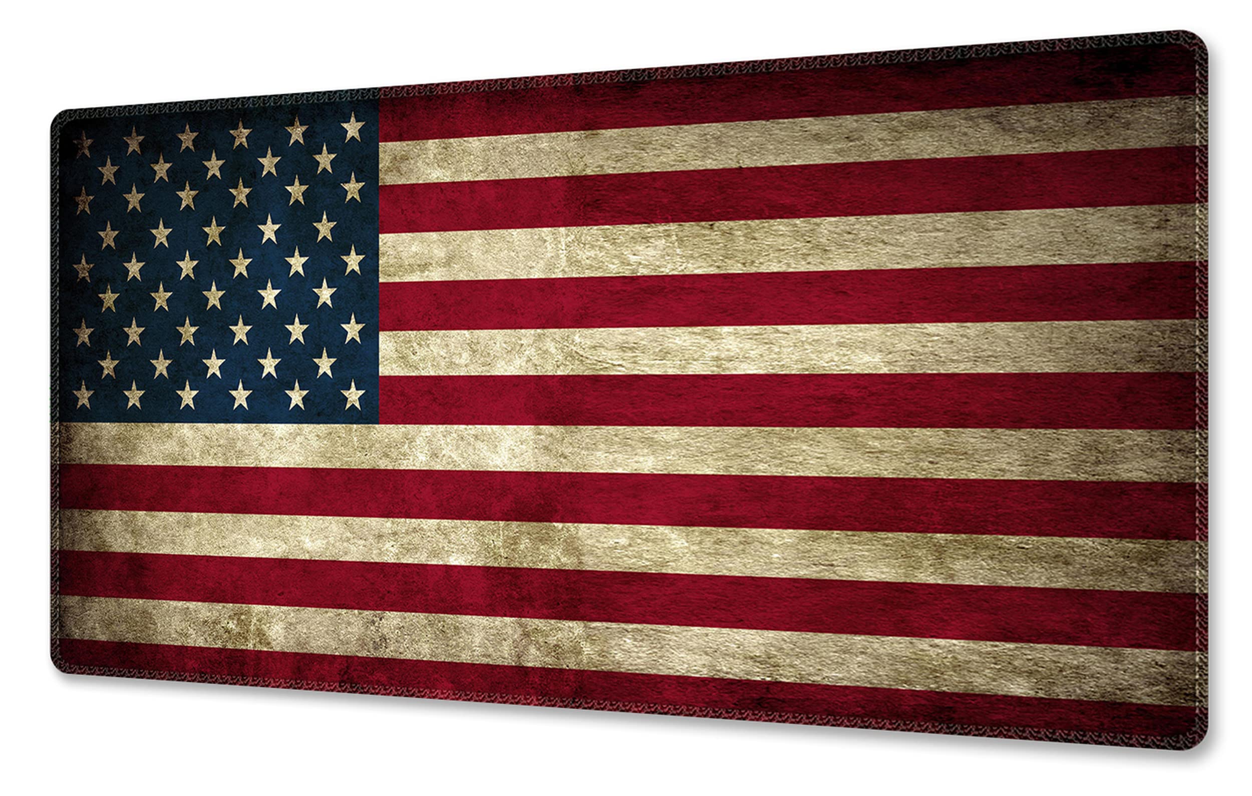 Meffort Inc XXL Mouse Pad Thick Water Resistance Desk Mat with Non-Slip Rubber Pad for Home Office & Gaming (31.5 x 15.7 Inch, USA Flag)