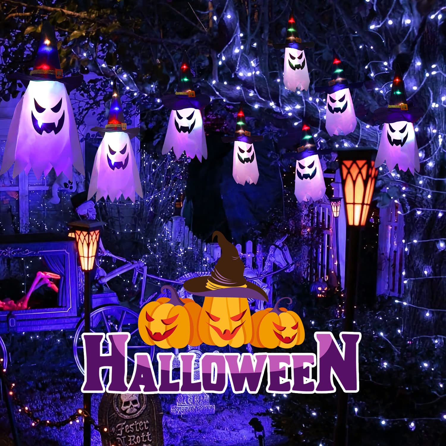 Guirlande Lumineuse LED - SONEW - Halloween - 10 Têtes De Crâne - Fonctionne Sur Piles
