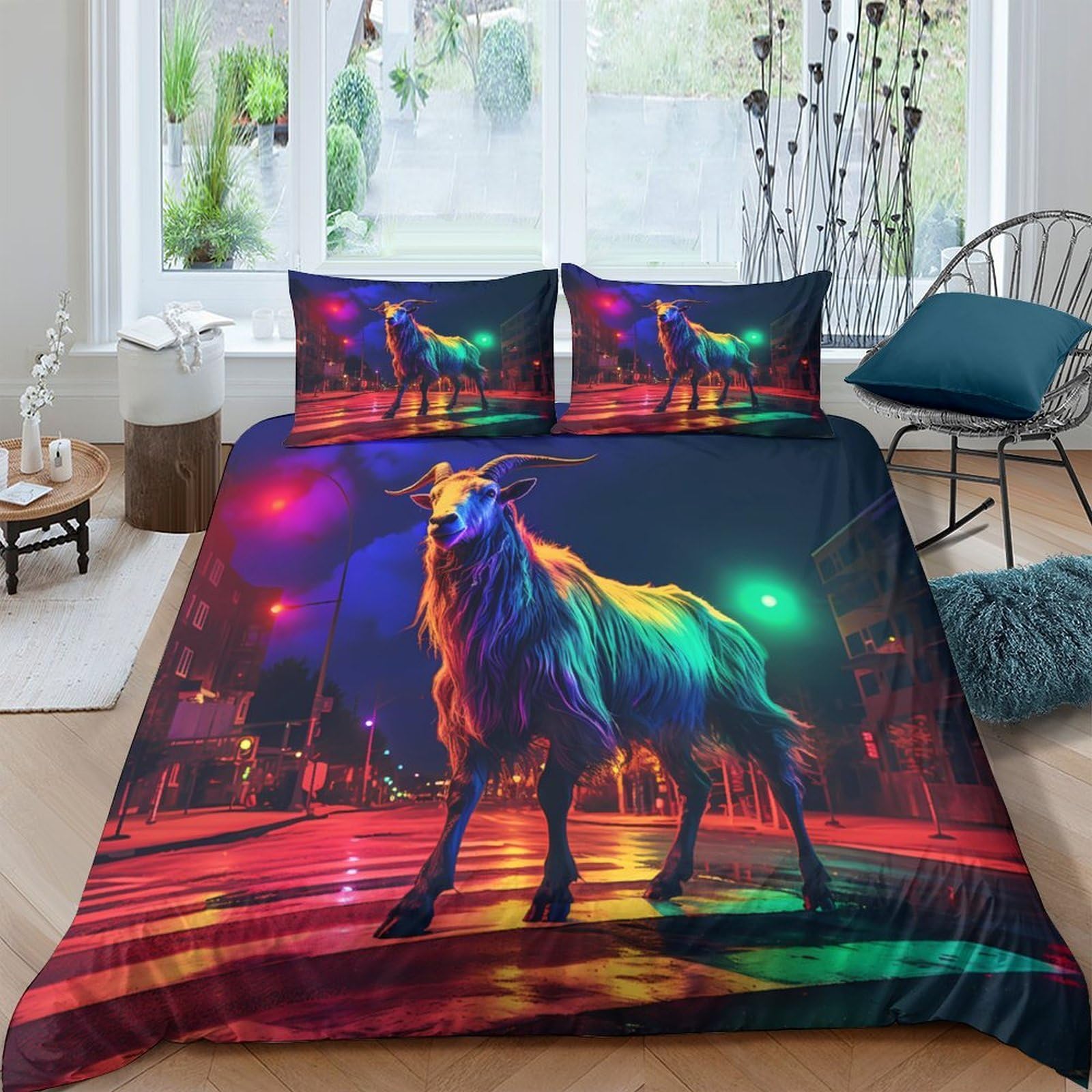 Ctjqhvkz Style-1 3D Printed Colorful Unicorn Fitted Sheet Microfiber Soft Anti-Slip Rainbow Bed Sheet For Bedroom Guestroom Decor Single（135X200cm）