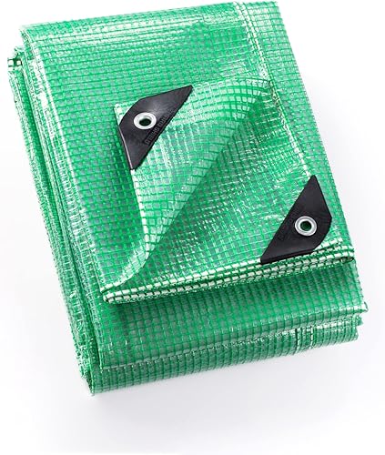 GUARD SHIELD Lona verde transparente resistente de 12 x 12 pies, impermeable para invernaderos al aire libre, jardín, cubierta de polietileno,
