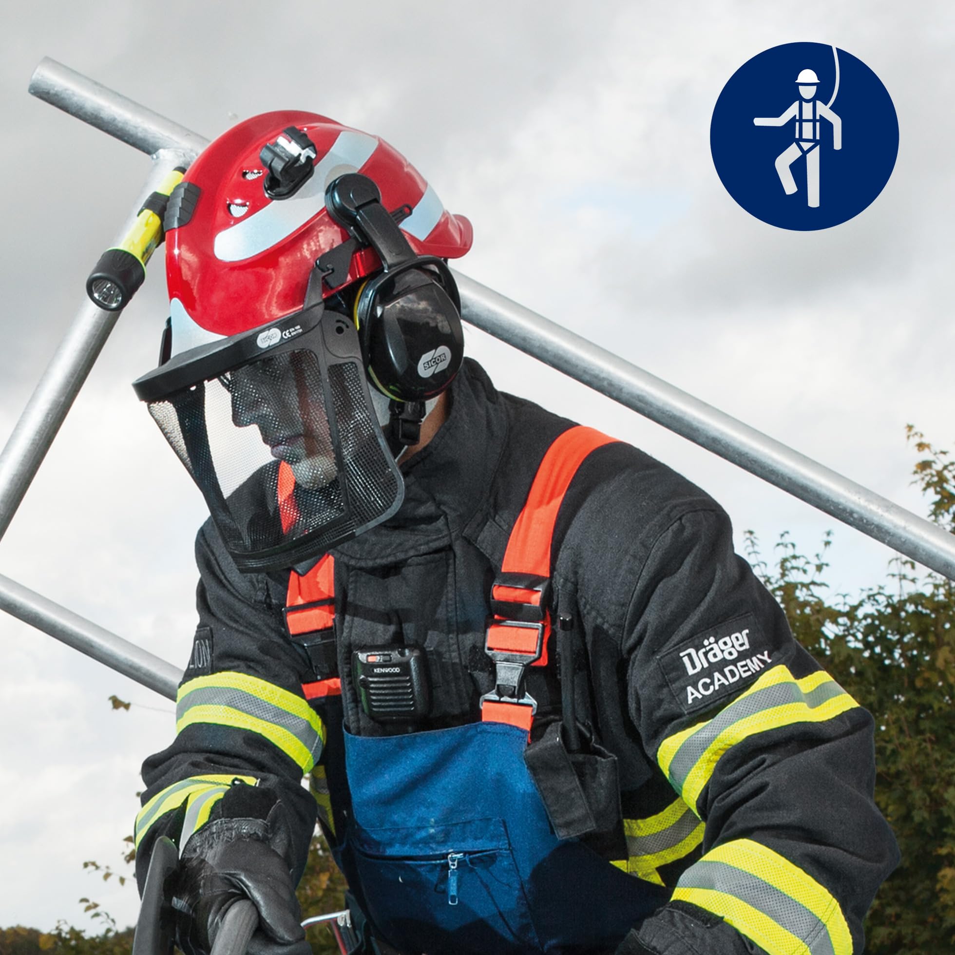 Dräger HPS 3500 - Casco di sicurezza professionale con occhiali di sicurezza per cantieri, misura regolabile e sottogola | Miniere, costruzioni, arrampicata, grotte