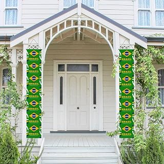 Brazil Independence Day Porch Banner Decoration Indoor Outdoor Yard Flags Party Sign Home Door Wall Hanging Decor 12 * 71 Inches