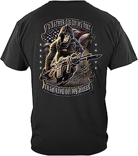 Military Rather Die On My Feet US Navy Patriotic T-Shirt ADD31-MM2134S
