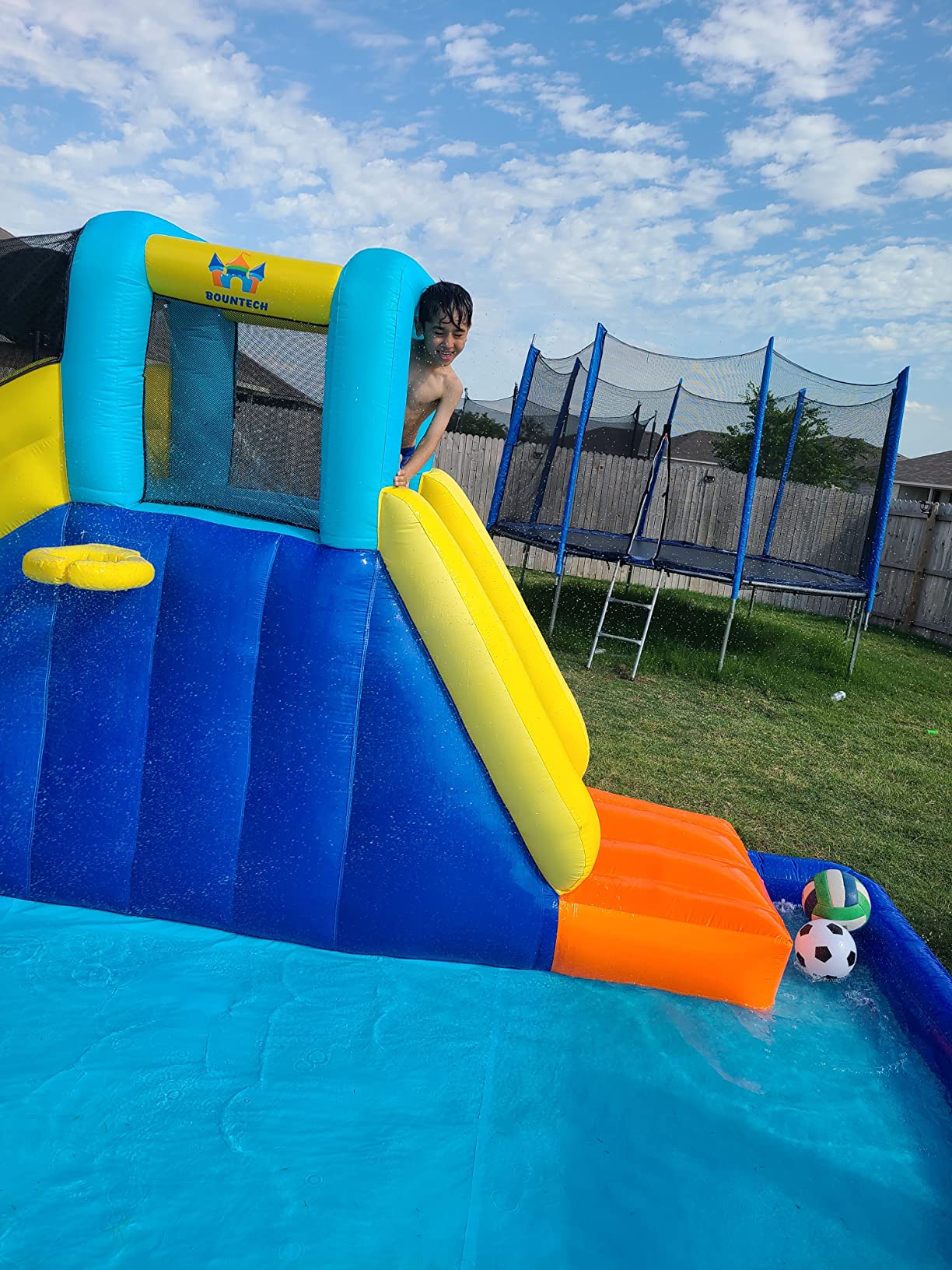 32/mo Finance BOUNTECH Inflatable Water Slides for Kids, 6in1 Kids