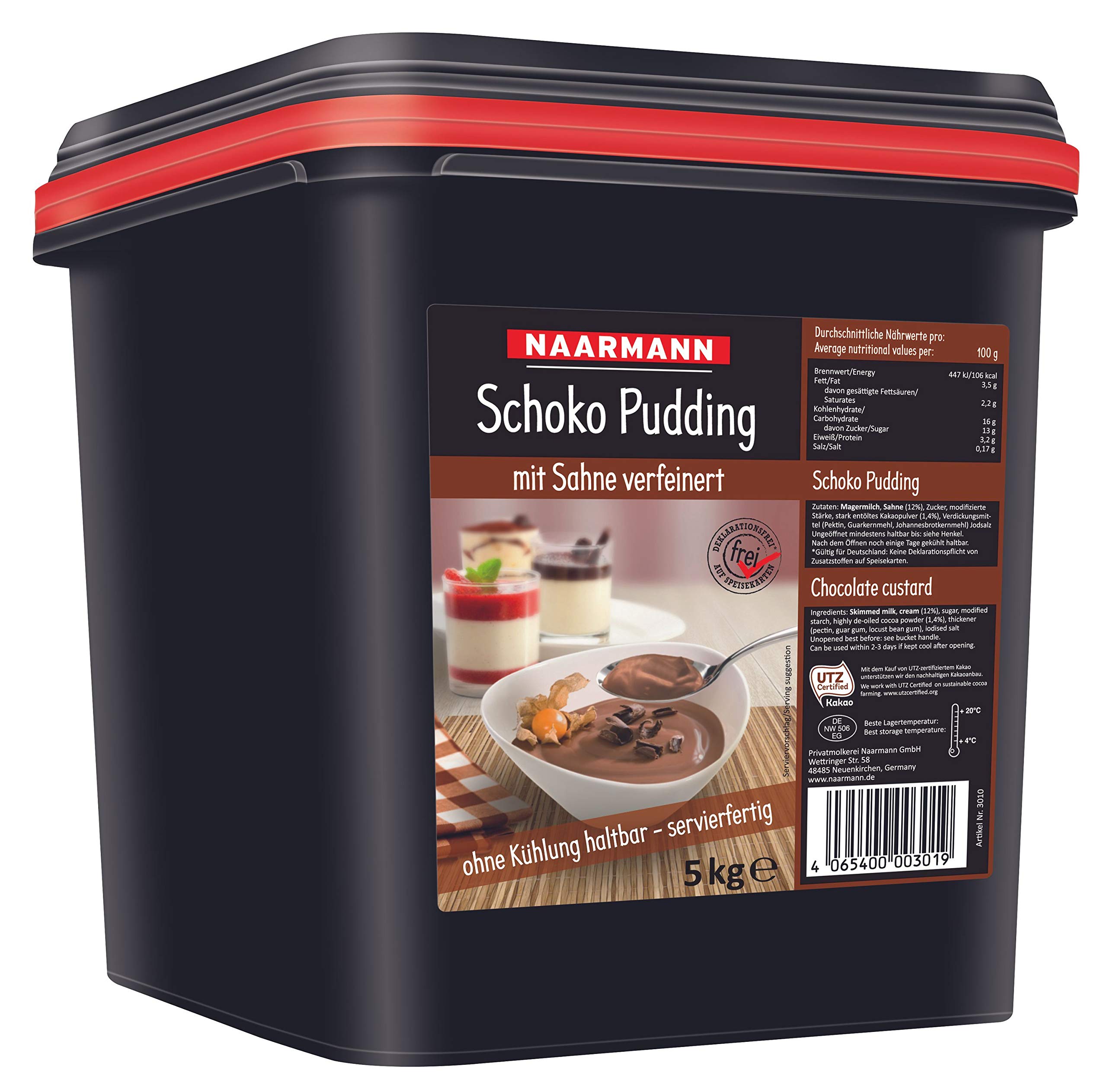 Naarmann Schoko Pudding mit Sahne verfeinert servierfertig 5000g